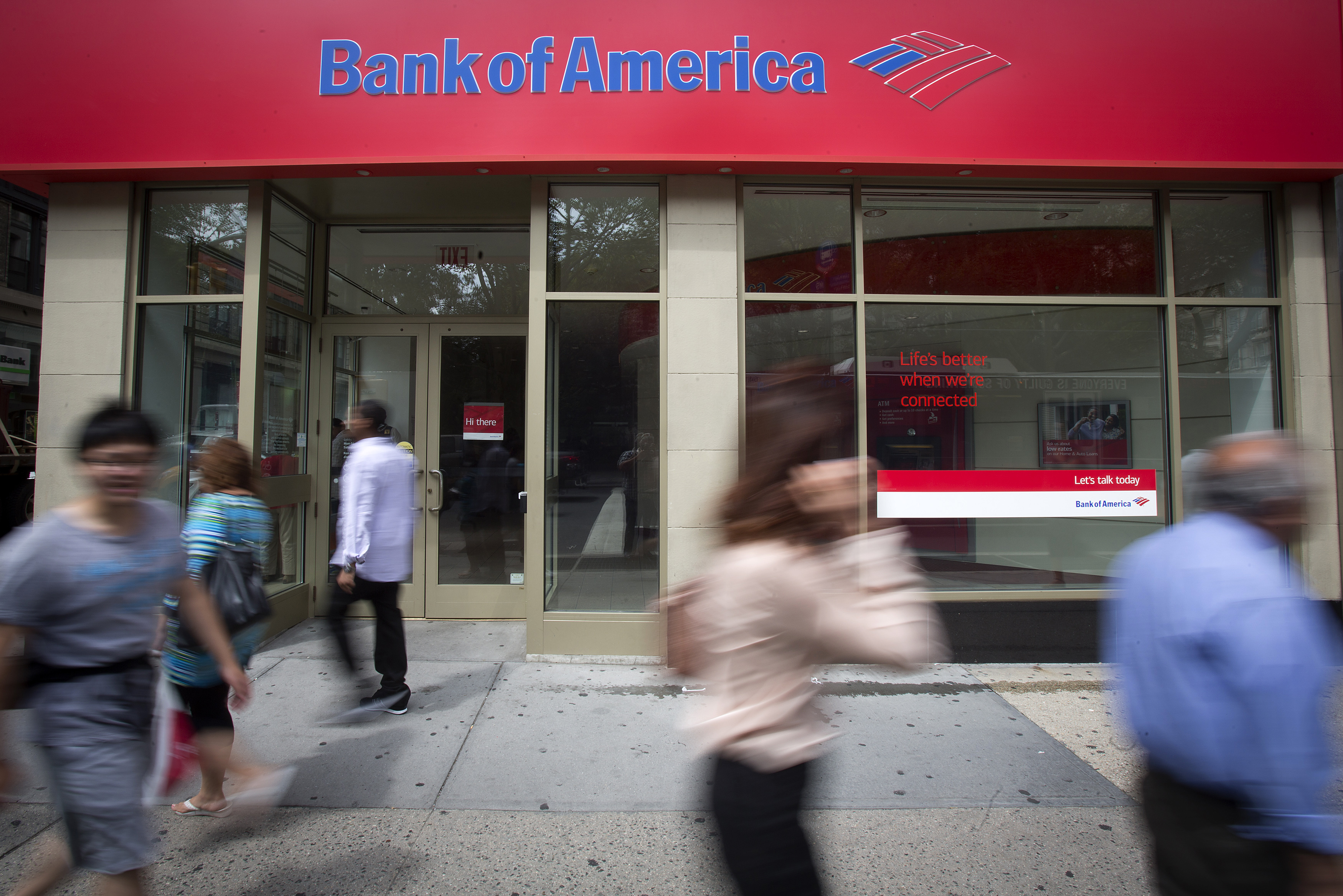 A Bank Of America sign is pictured in the Manhattan borough of New York on Aug. 21, 2014.
