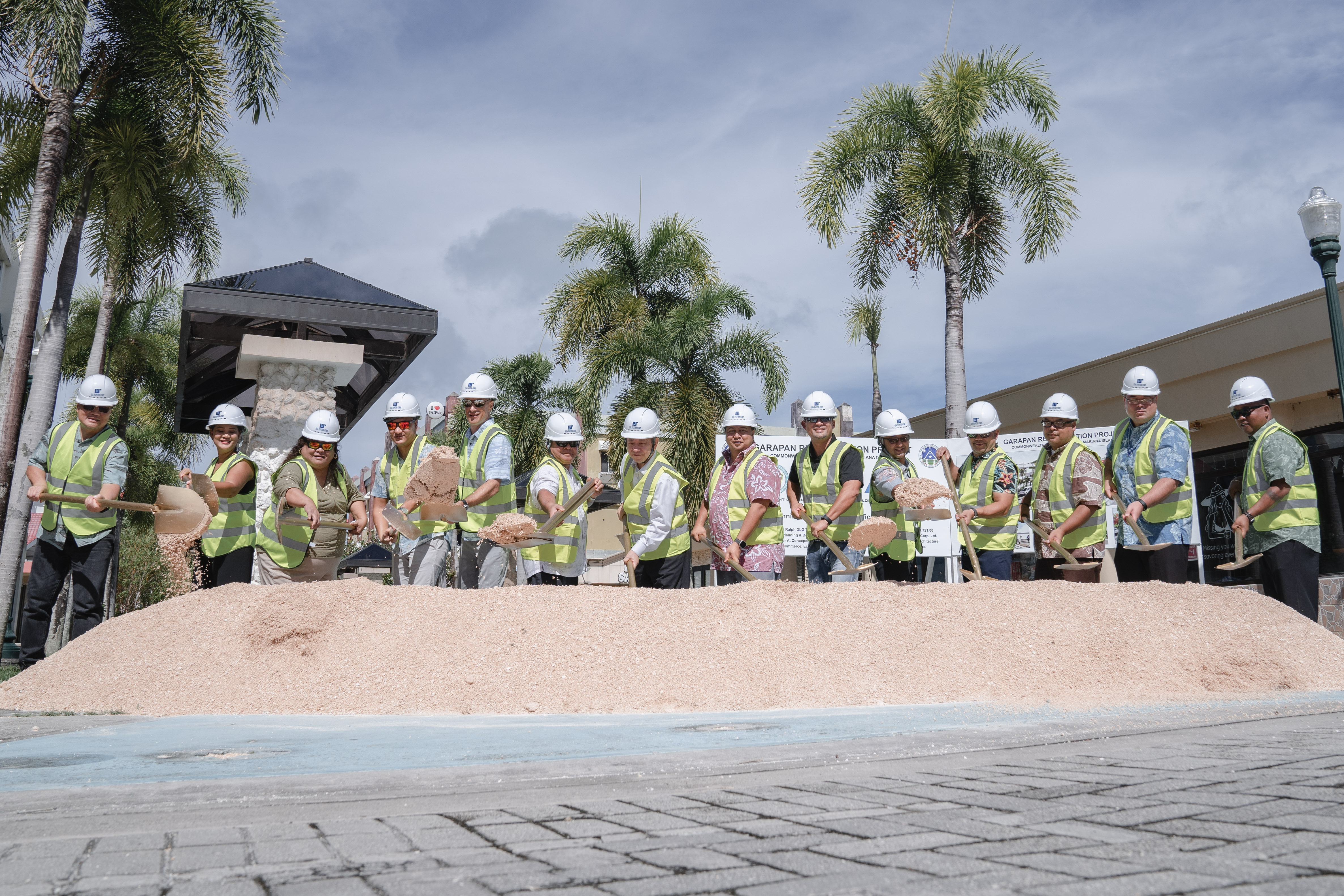 Gov. Ralph DLG Torres on Thursday with CNMI Office of Planning and Development and U.S. Economic Development Administration officials and staff as well as other CNMI officials,  business partners, government personnel and other members of the community break ground on the  Garapan Revitalization Project.