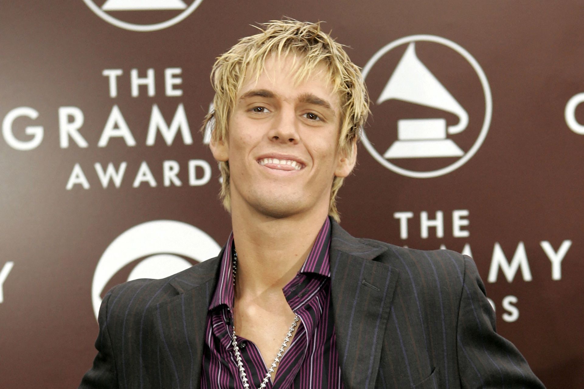 Singer Aaron Carter arrives at the Staples Center in Los Angeles on Feb. 13, 2005.