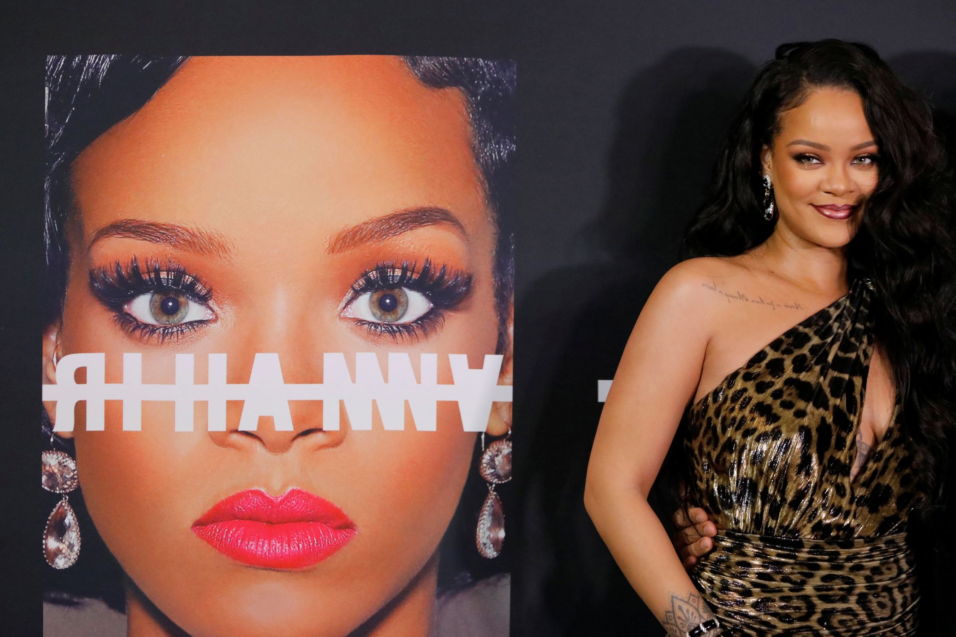 Rihanna arrives at the launch event for her autobiography "Rihanna" at The Solomon R. Guggenheim Museum in New York City, Oct. 11, 2019.