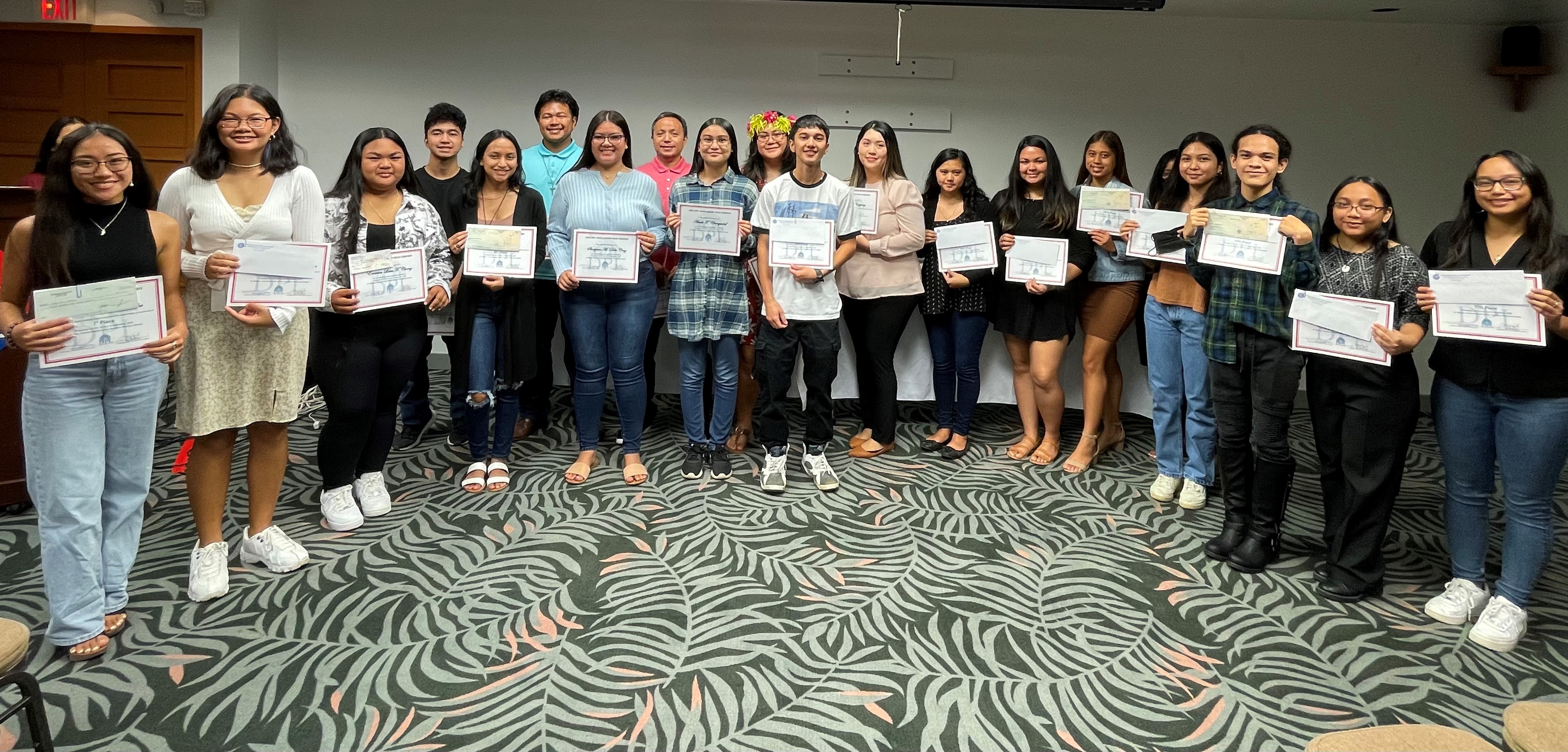 The winners of the Department of Public Lands’ essay-writing contest pose for a photo.