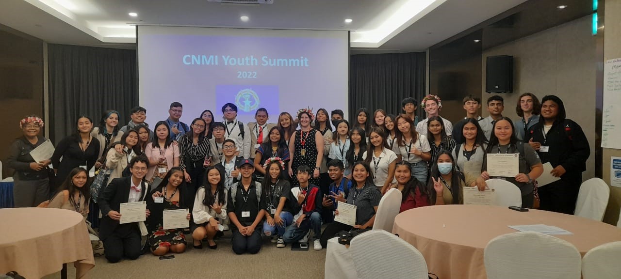 Students pose for a group photo at the 2022 Close-Up Youth Summit.