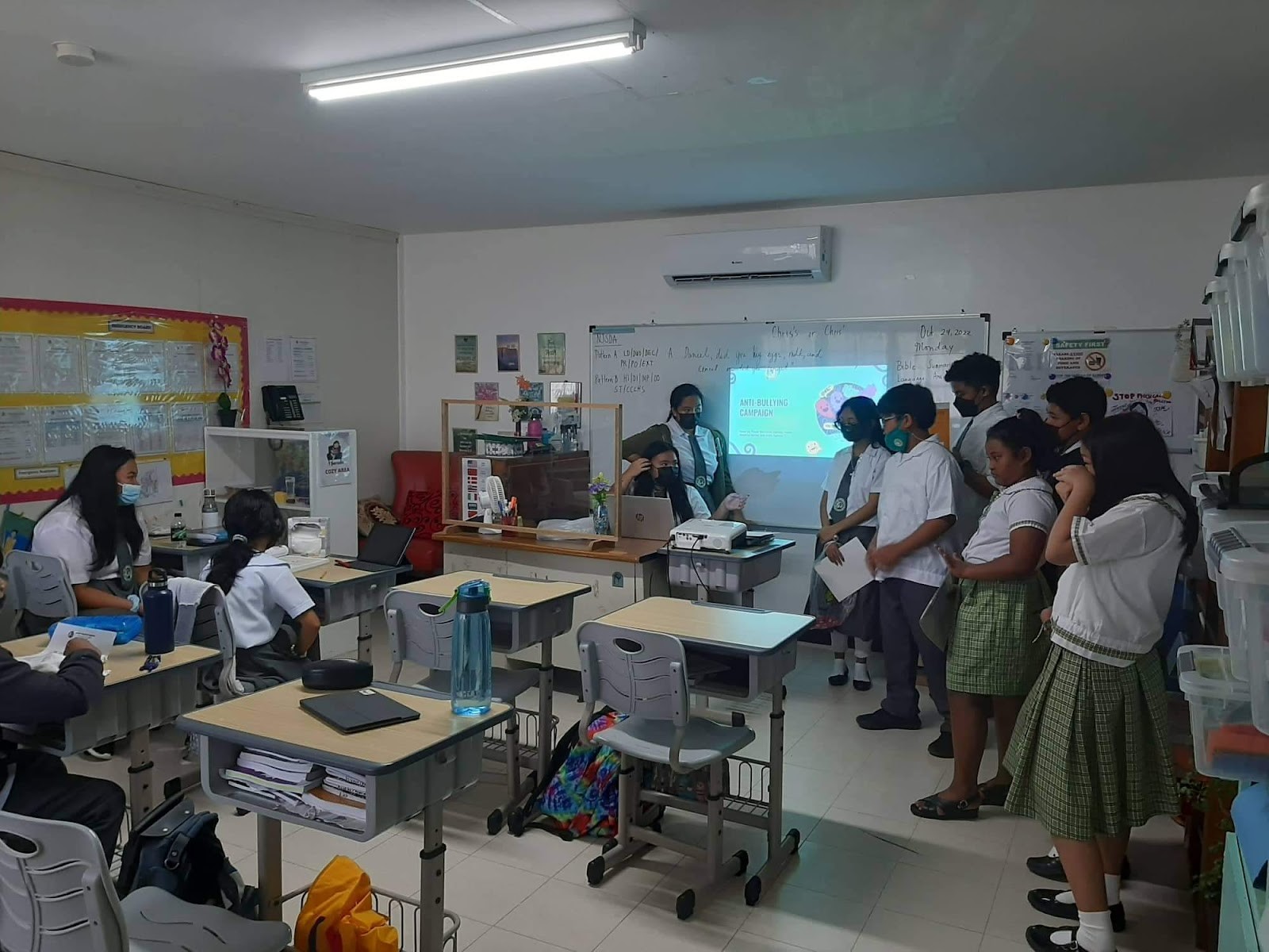 GMS Student Council Paula Angela Bernardo and the rest of the officers conduct  a presentation on bullying for 6th graders.