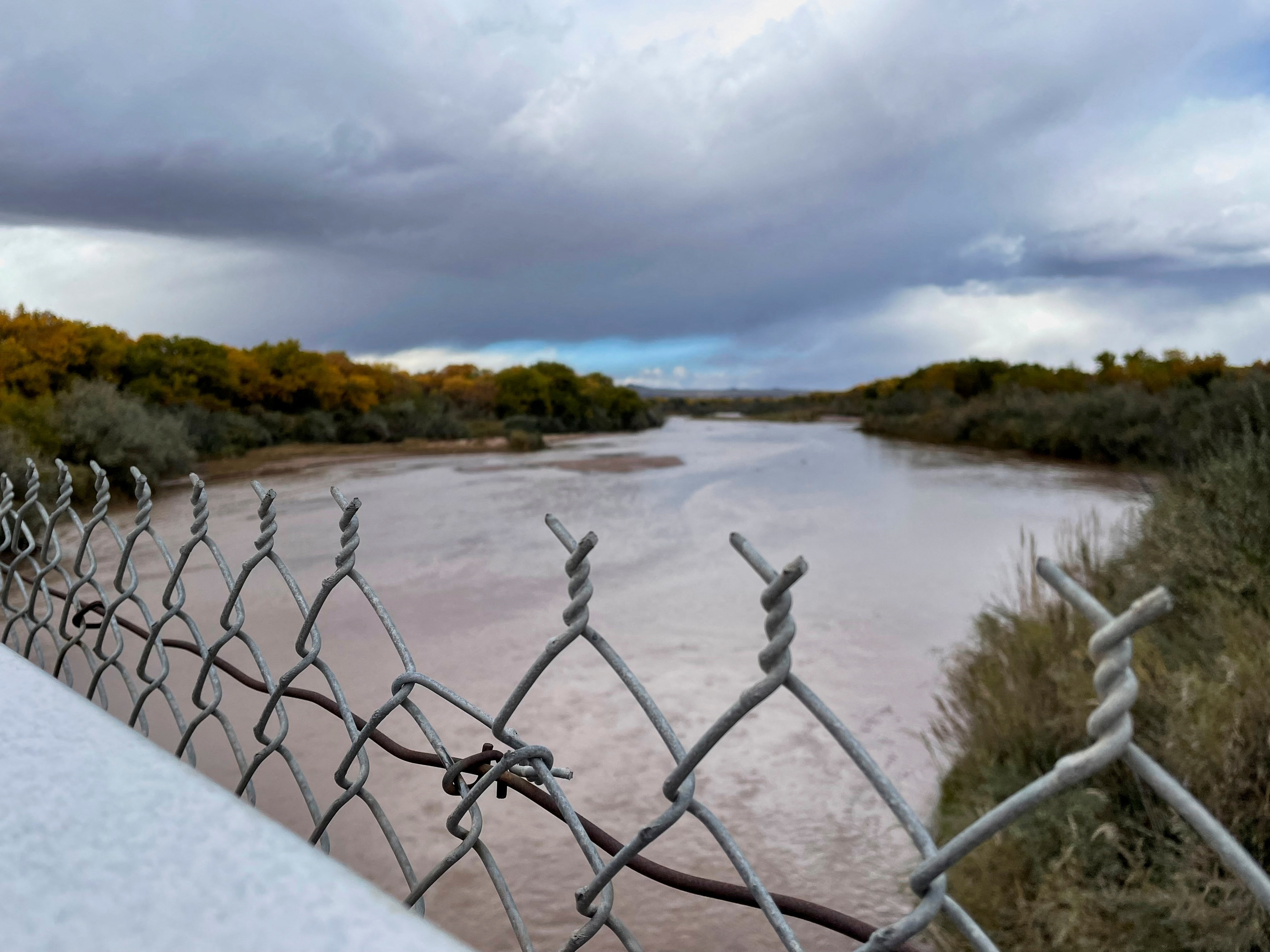 View of the Rio Grande, the fifth longest U.S. river which provides water for 6 million people and irrigates 2 million acres of land, at the point in the South Valley of Albuquerque, New Mexico where it ran dry in August for the first time in 40 years during the U.S. Southwest’s worst mega drought in 1,200 years, which climate scientists blame on human-caused global warming, Oct. 27, 2022.