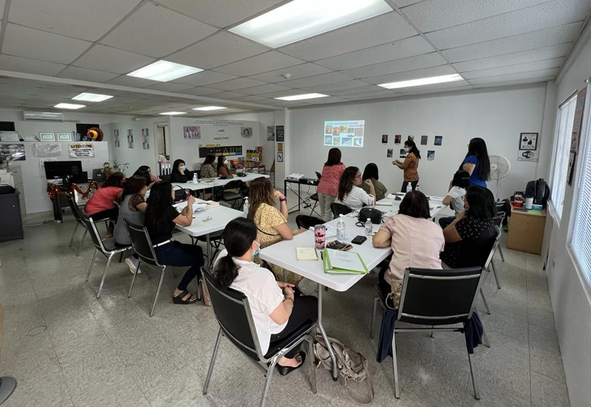 Child care providers undergo training  on emergency preparedness and response planning for natural disasters and human-caused emergencies at Evergreen Learning’s training center in Chalan Kanoa.