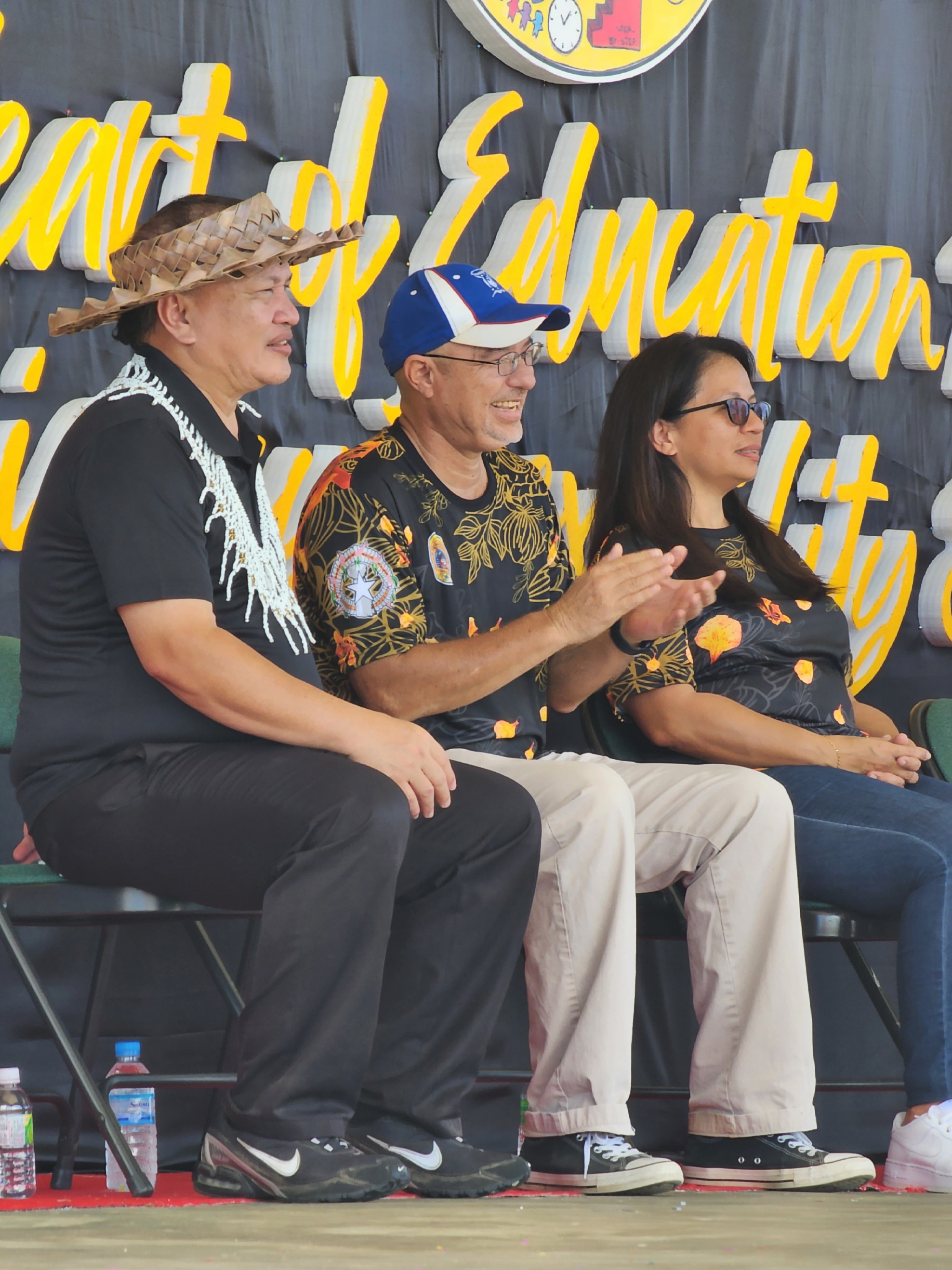 From left, Board of Education Member Andrew L. Orsini, Vice Chairman Antonio L. Borja and Secretary/Treasurer Maisie B. Tenorio.