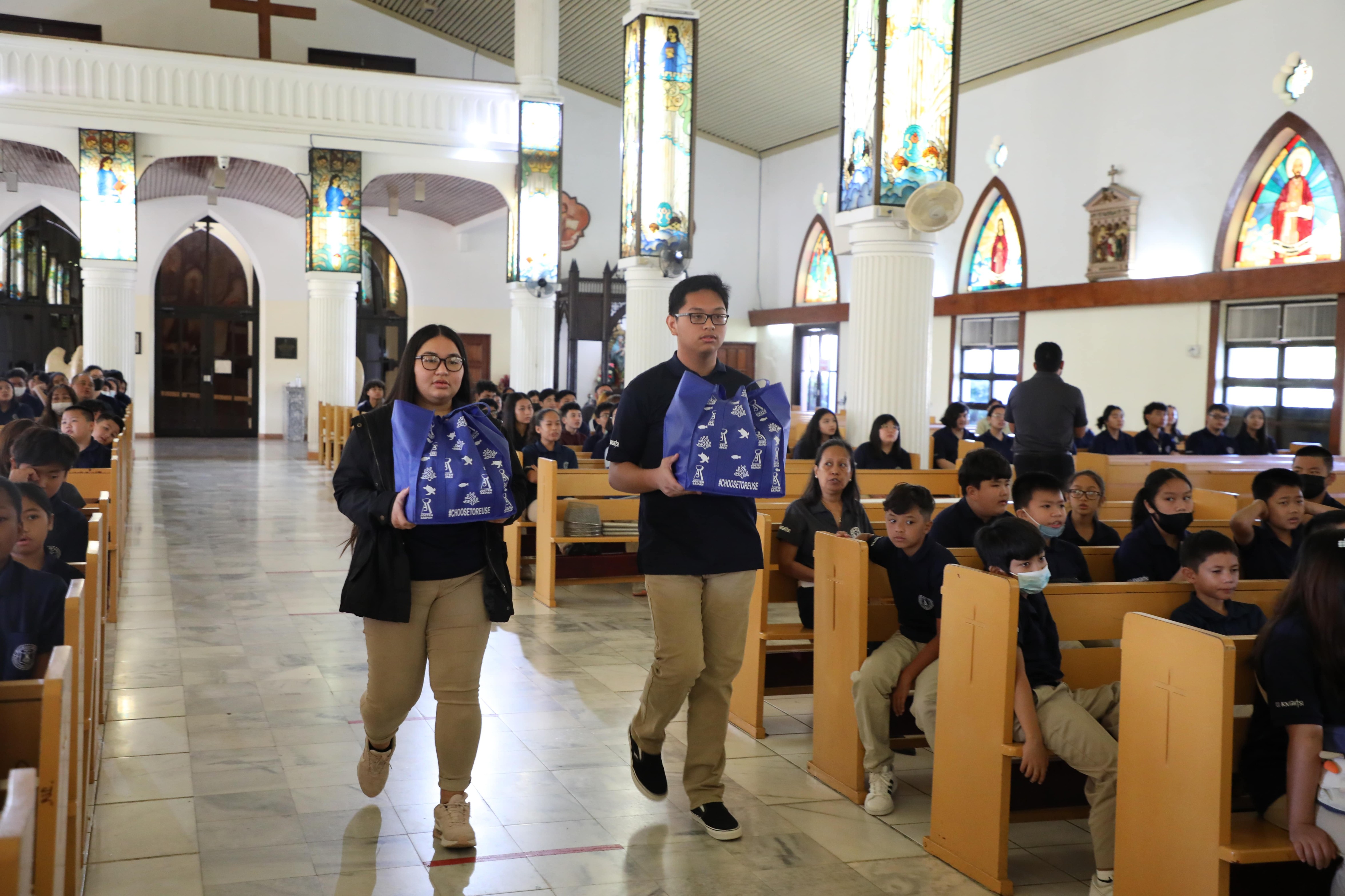 Gifts from the Mount Carmel School community were given during offertory during the annual Thanksgiving Mass on Wednesday, November 23, 2022.