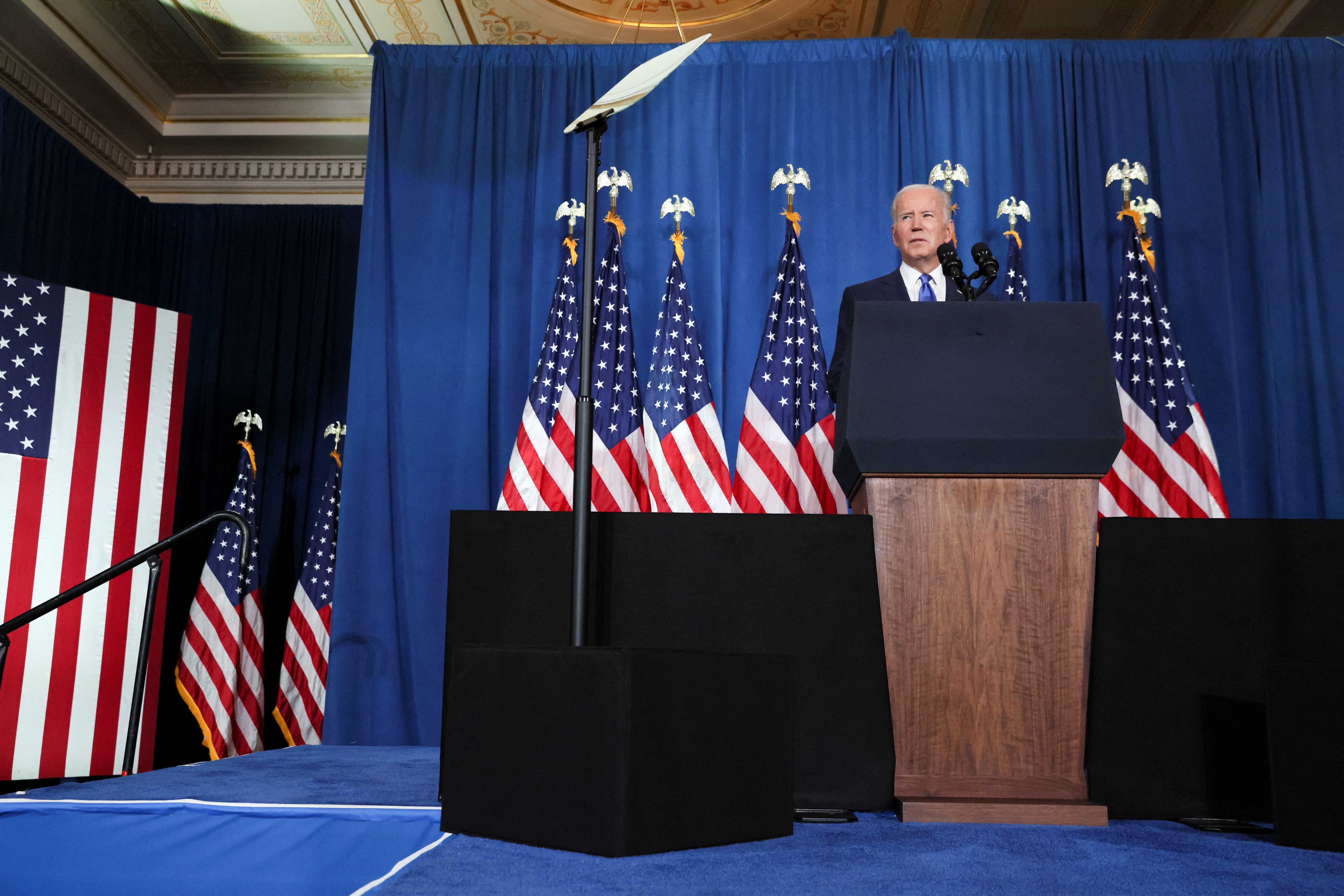 President Joe Biden speaks about threats to Democracy and political violence in the United States during a Democratic National Committee event at the Columbus Club in Washington, D.C., Nov. 2, 2022.