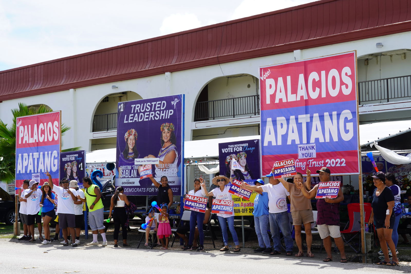 Independent supporters in Susupe, including Precinct 2 Rep.-elect Manny Gregory T. Castro.