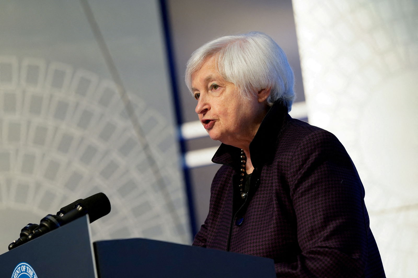 U.S. Treasury Secretary Janet Yellen speaks at a news conference during the Annual Meetings of the International Monetary Fund and World Bank in Washington, D.C., Oct. 14, 2022.