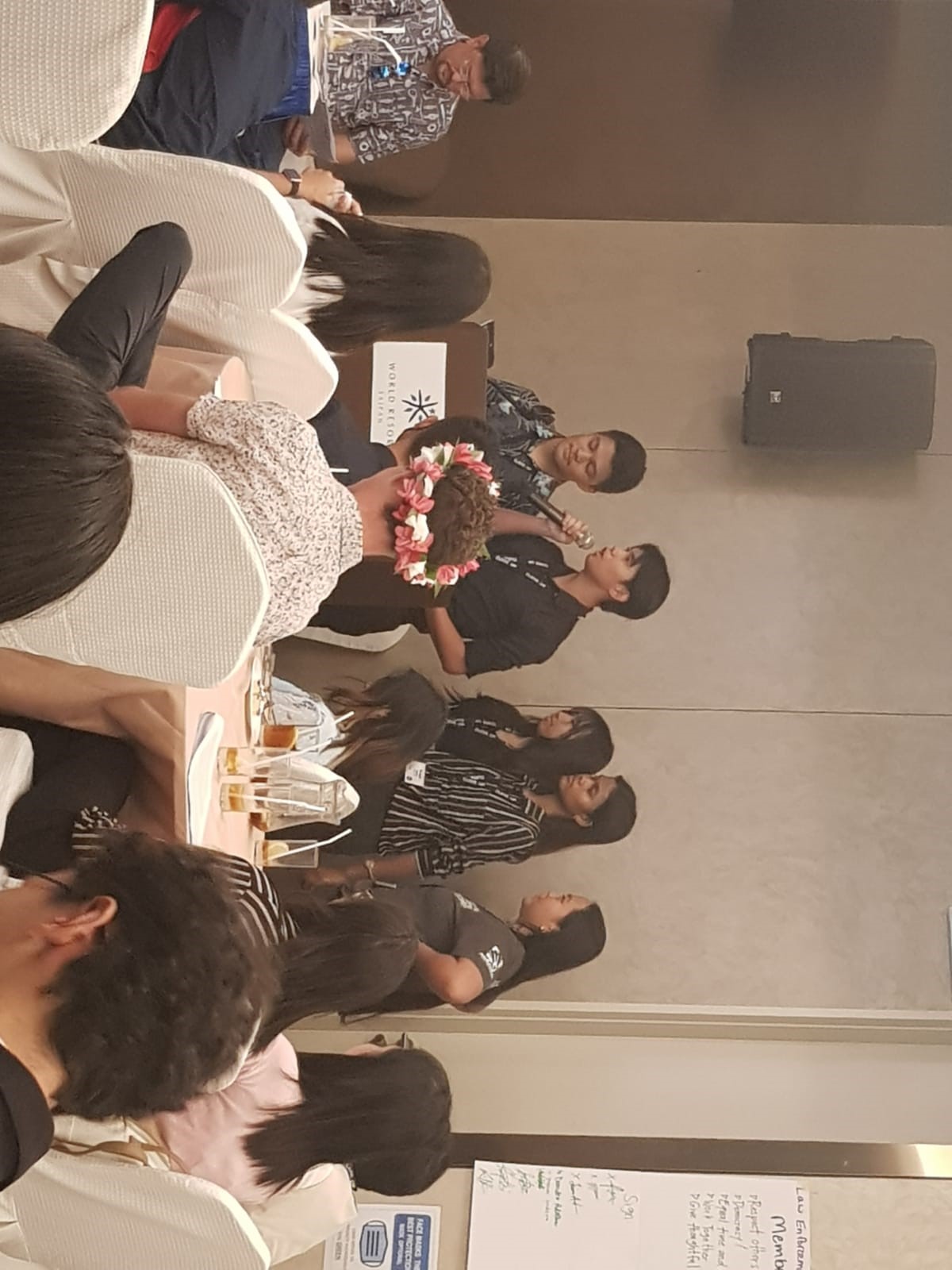 Students present their proposal to members of the CNMI Legislature.