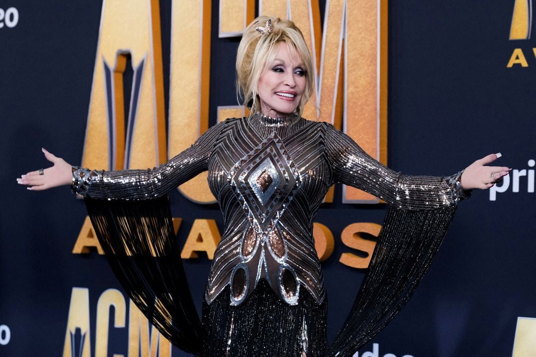 Dolly Parton attends the 57th Annual Academy of Country Music Awards in Las Vegas, Nevada, March 7, 2022.