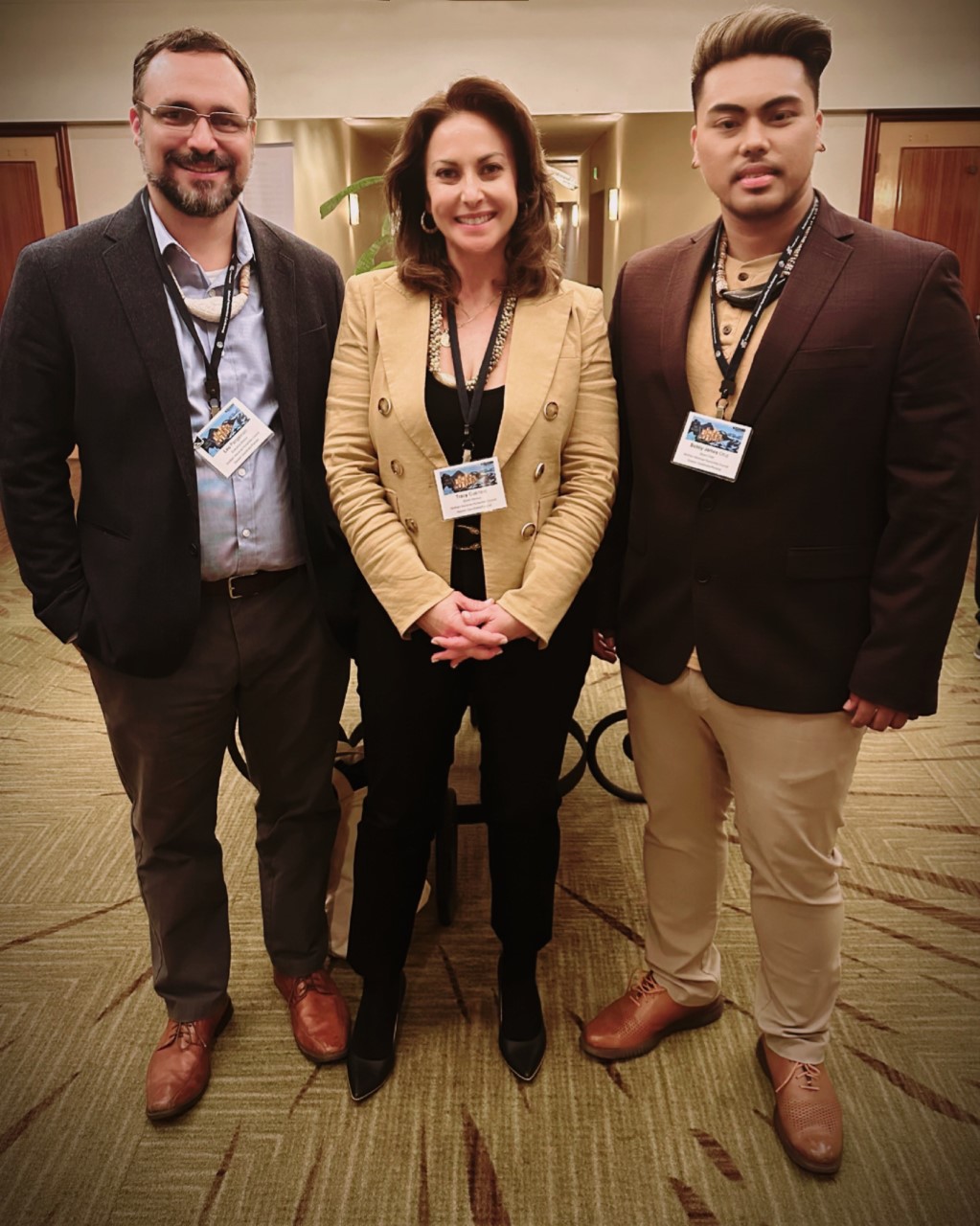 From left, Northern Marianas Humanities Council Executive Director Leo Pangelinan, board member Tracy Guerrero and board chairperson  Dr. Bobby Cruz at the National Humanities Conference in Los Angeles, California.