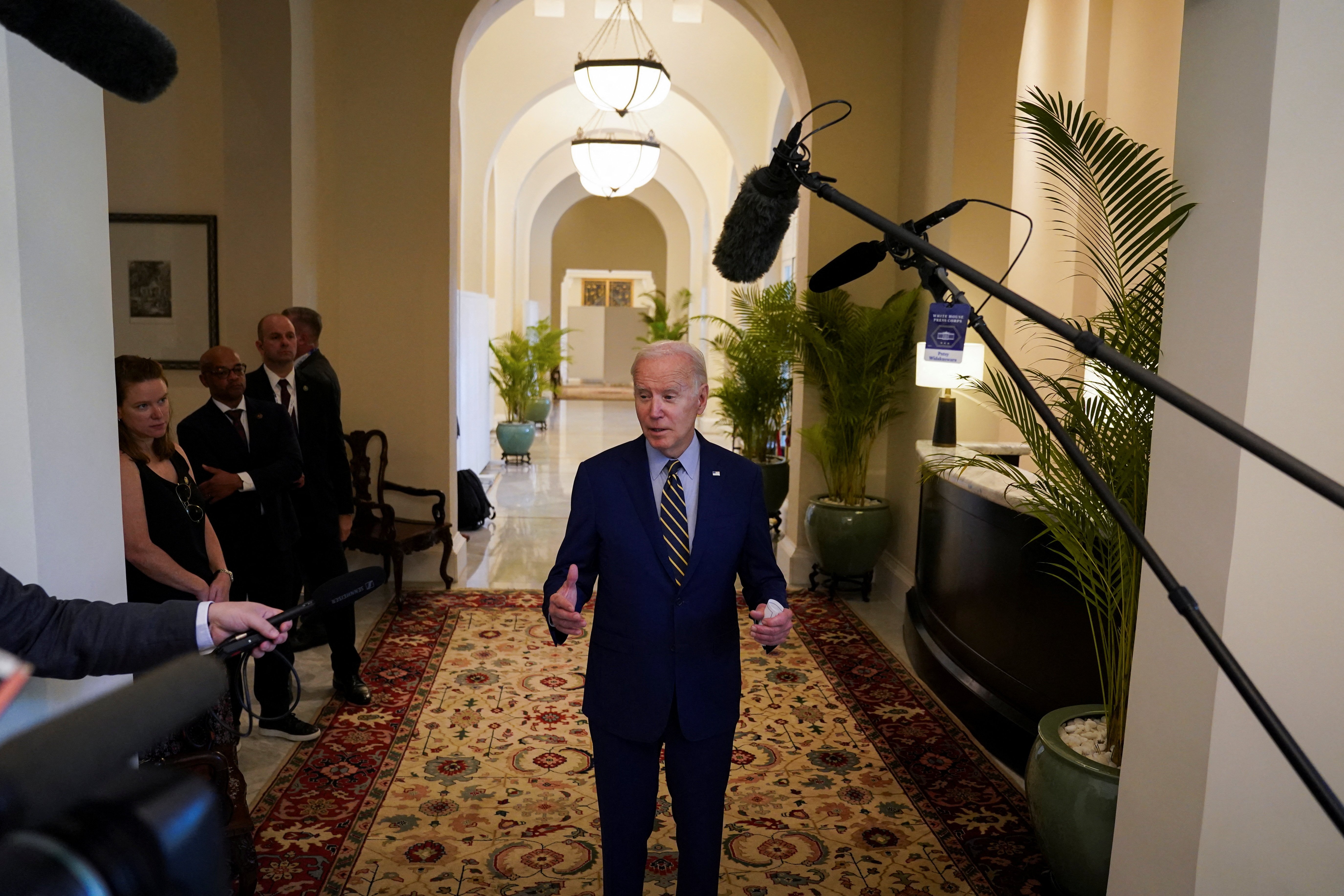 President Joe Biden makes a statement about the midterm elections during his visit in Phnom Penh, Cambodia on Nov. 13, 2022.