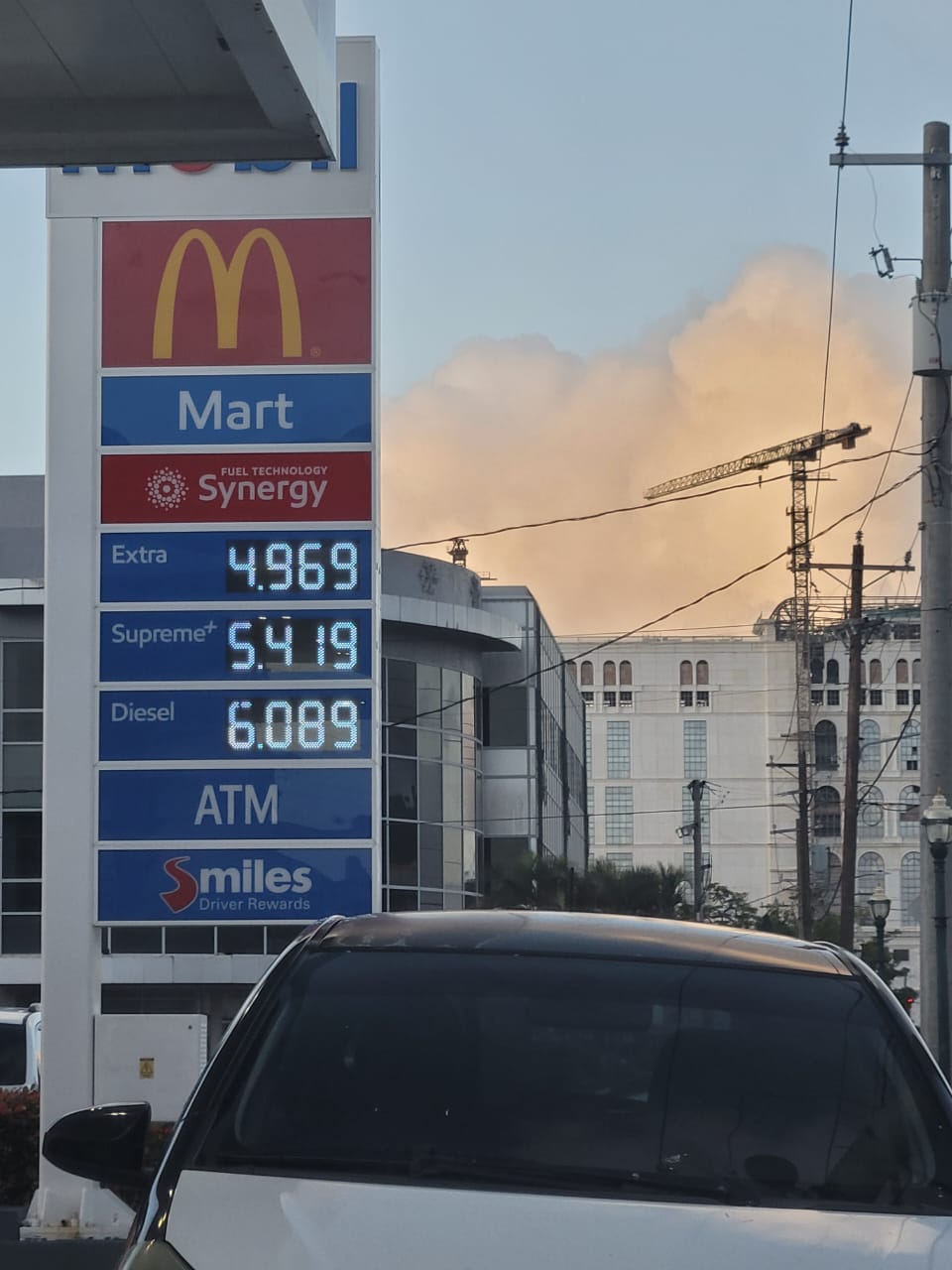 The Mobil service station on Beach Road in Garapan displays its prices on Thursday.