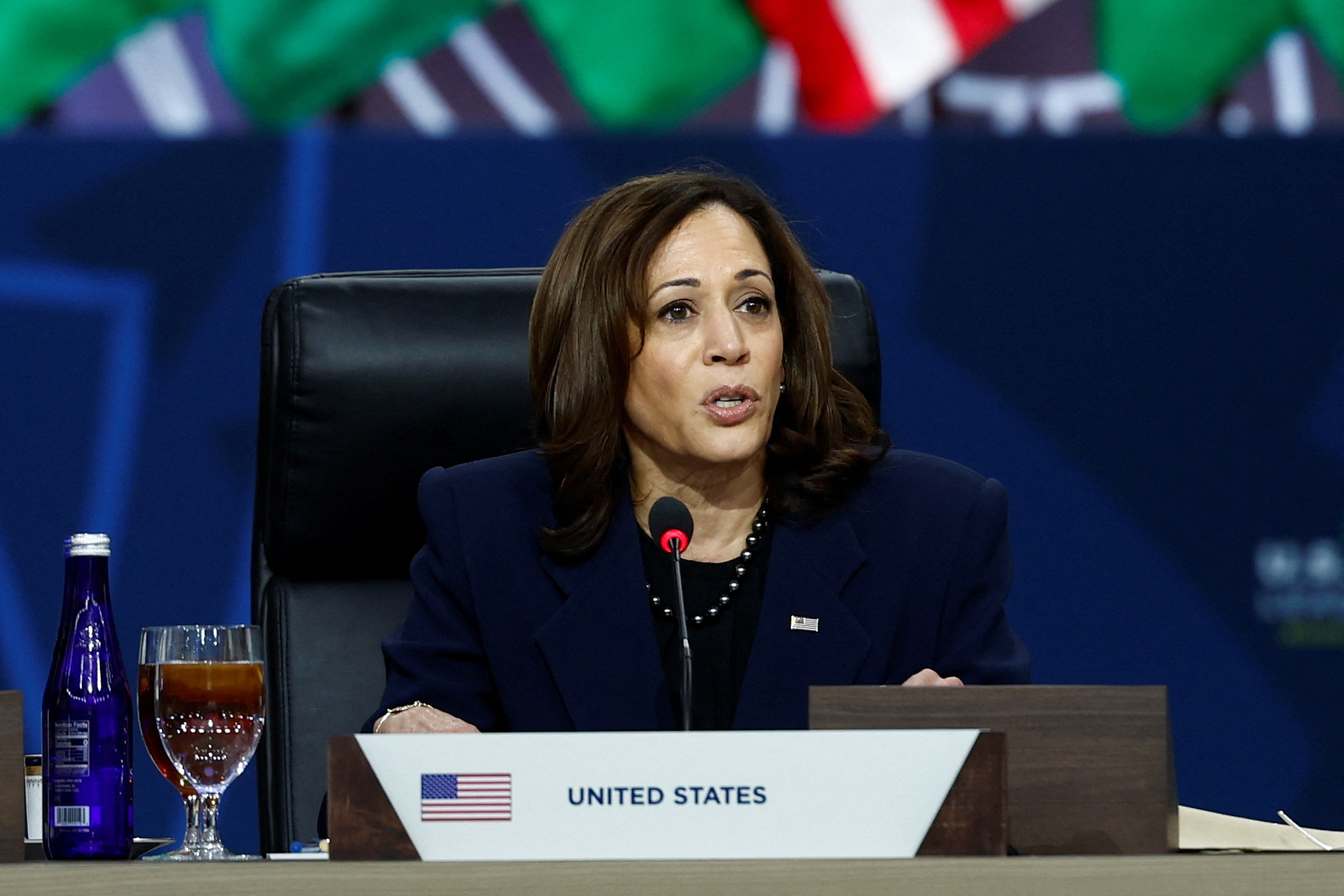 Vice President Kamala Harris participates in a working lunch on multilateral cooperation during the U.S.-Africa Leaders Summit, in Washington, D.C., Dec. 15, 2022.