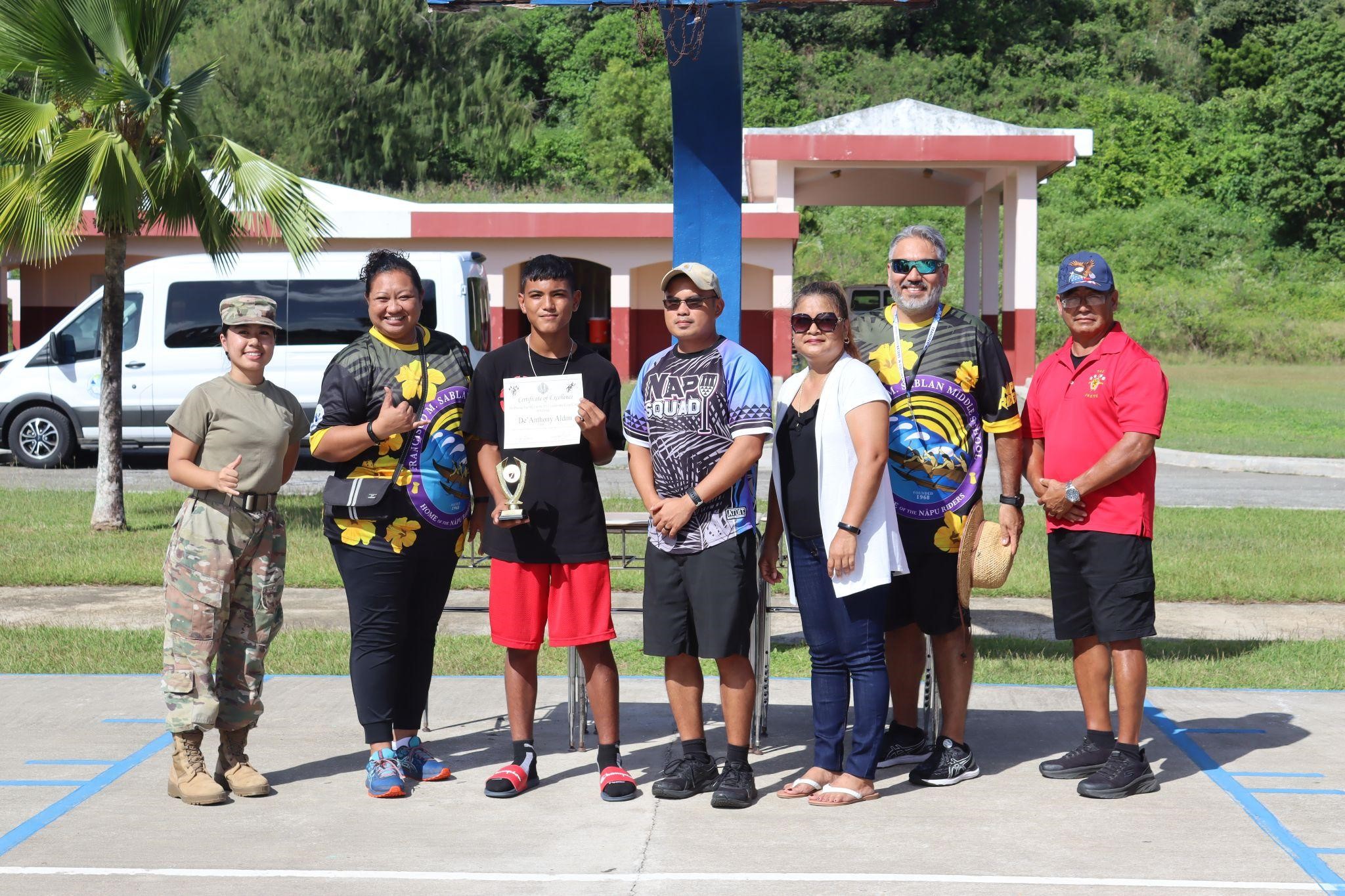 Francisco M. Sablan Middle School’s Deanthony Aldan claimed the title as “Best Male Cadet.”
