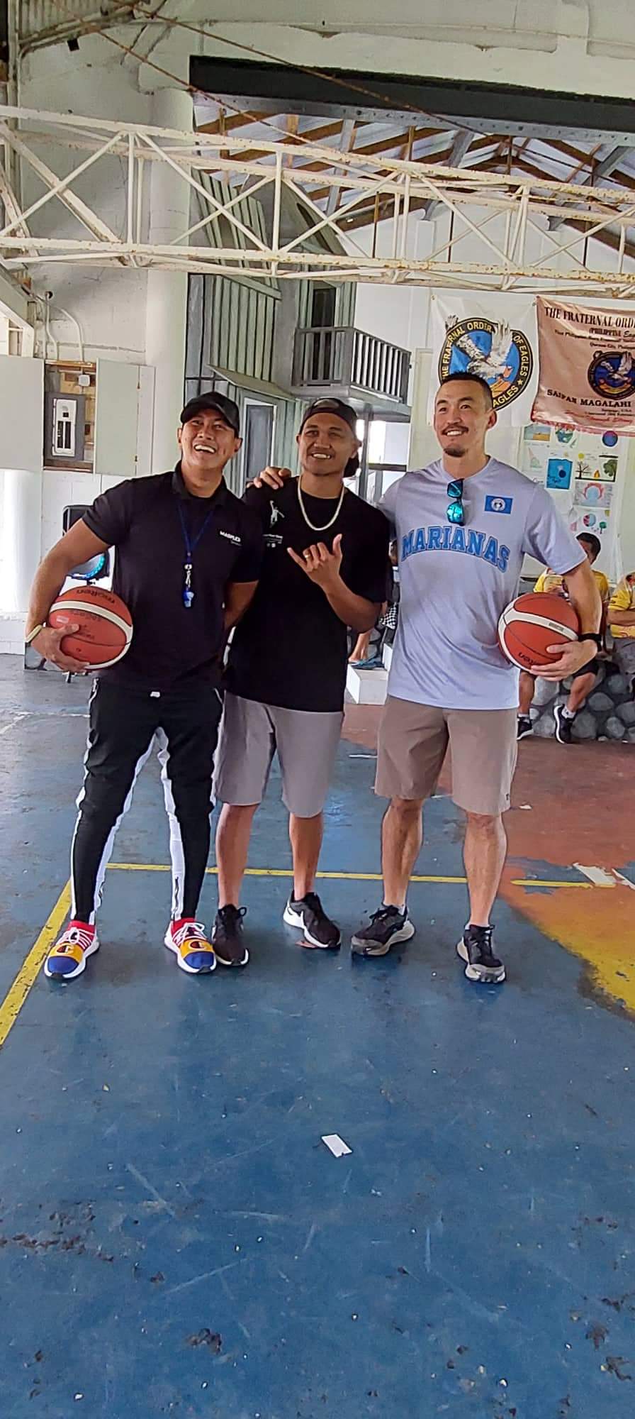 Dexter Tenorio with Coach Walter and NMIBF President James Lee.