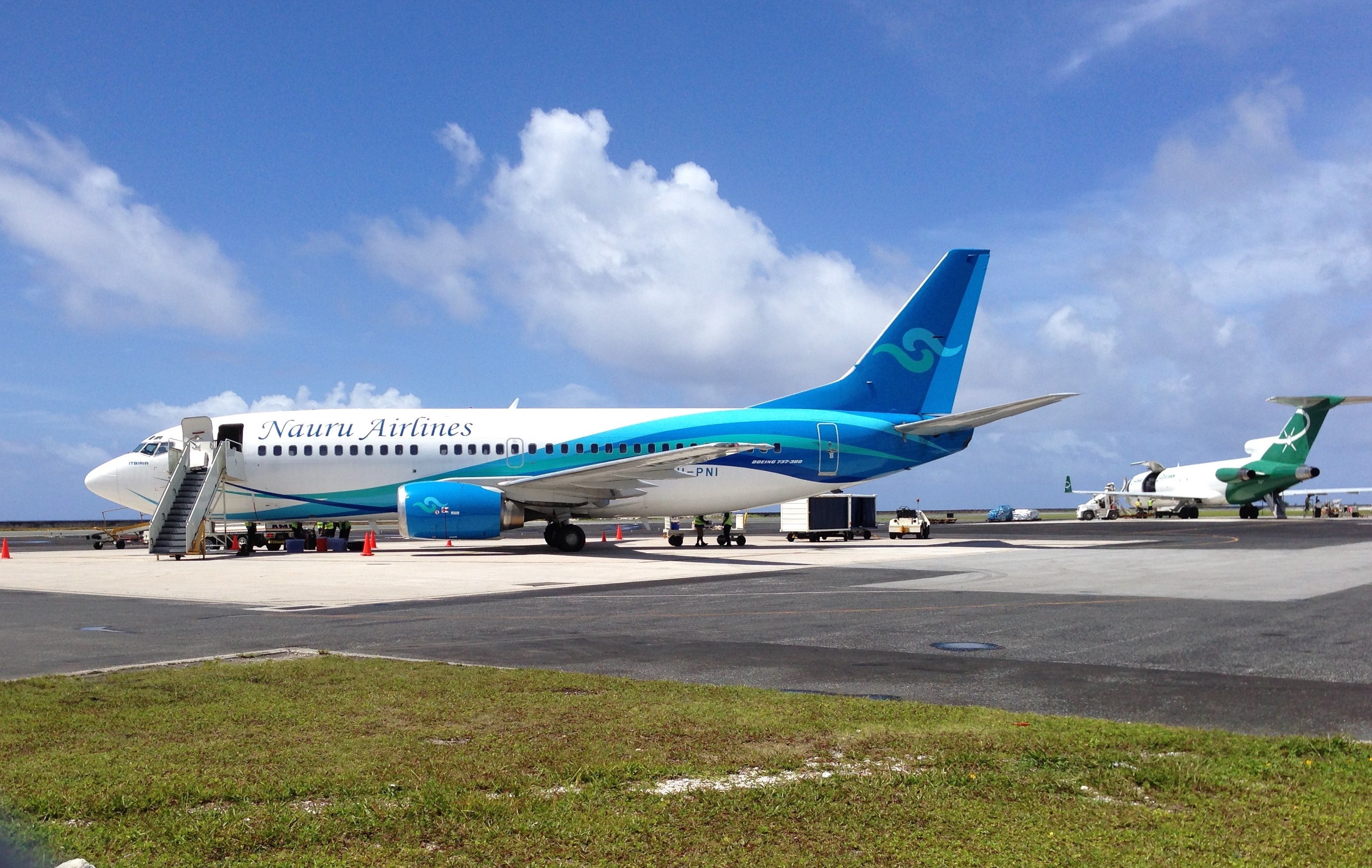 A Nauru Airlines flight on the tarmac in Majuro in this 2015 file photo.