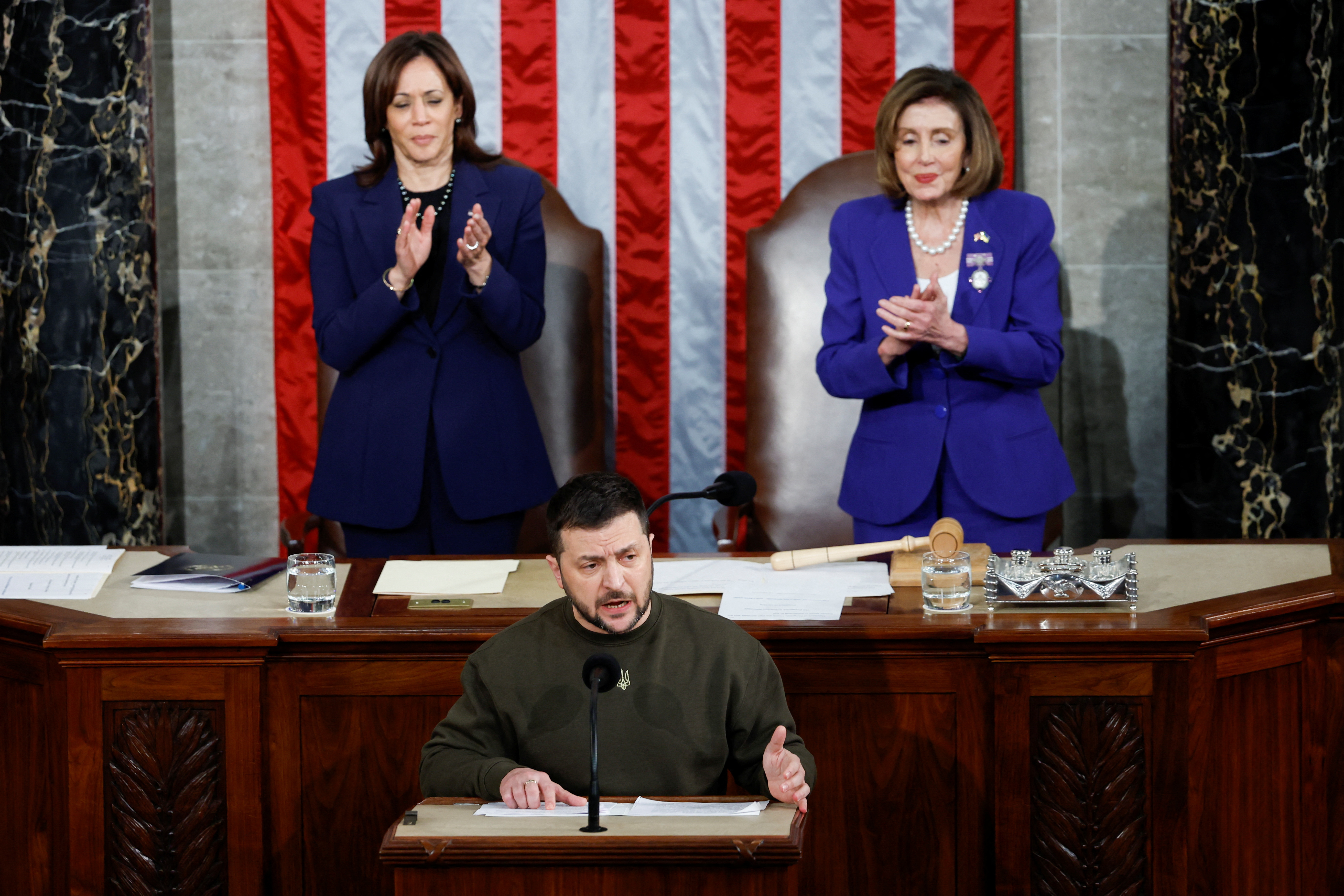 Ukraine's President Volodymyr Zelenskiy addresses a joint meeting of the U.S. Congress in the House chamber of the U.S. Capitol in Washington, D.C., Dec. 21, 2022.