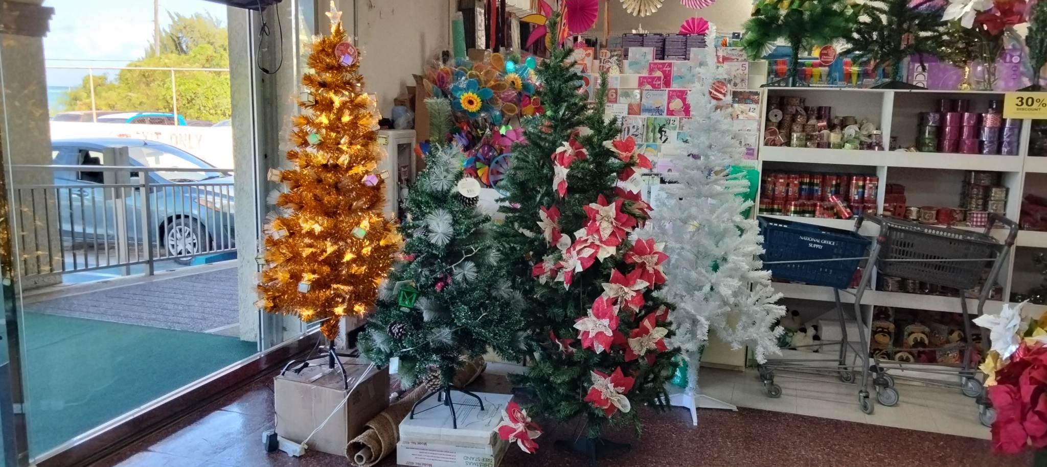The most affordable Christmas trees are available  at National Office Supply. 