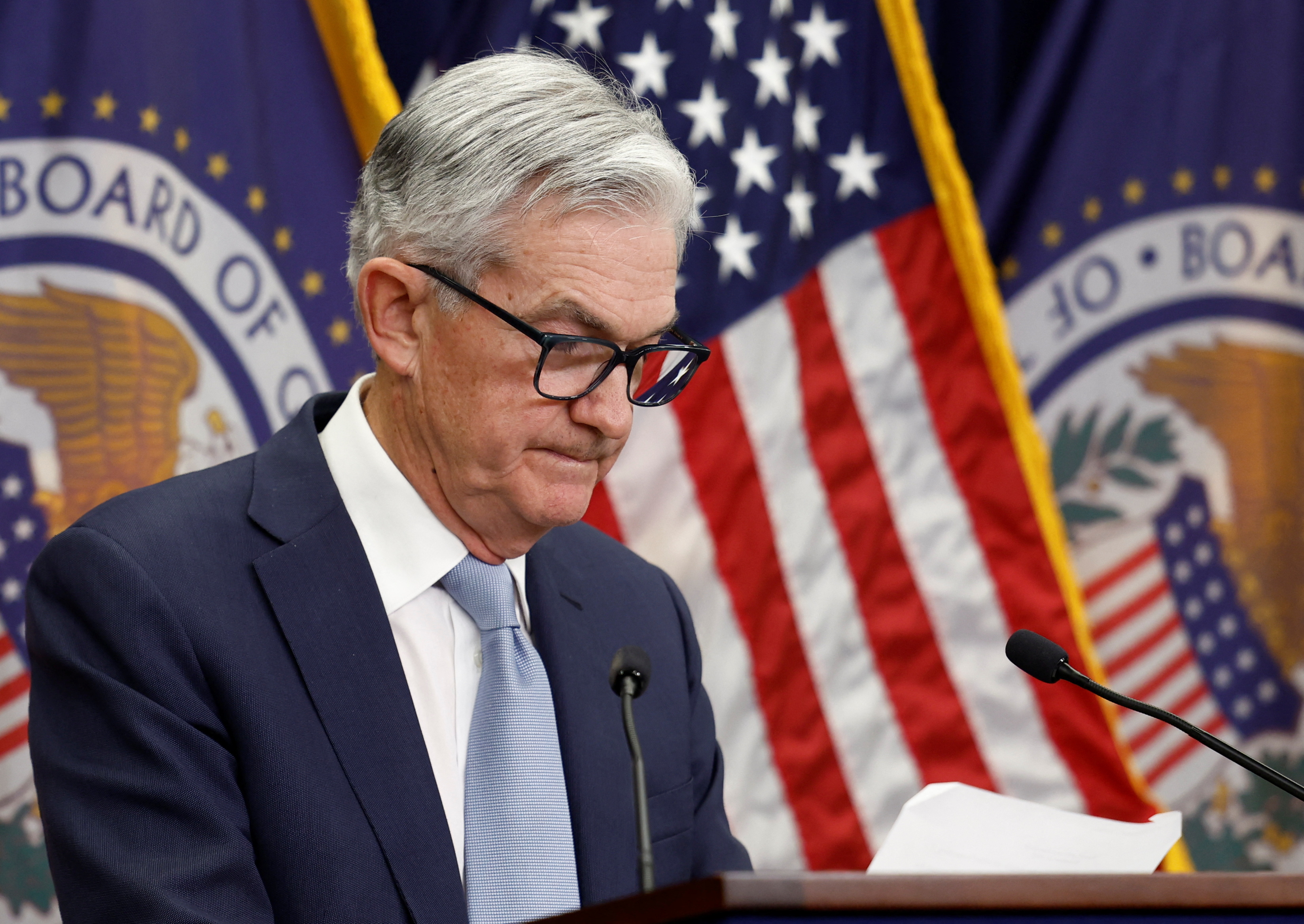 Federal Reserve Board Chairman Jerome Powell speaks during a news conference following the announcement that the Federal Reserve raised interest rates by half a percentage point, at the Federal Reserve Building in Washington, D.C., Dec. 14, 2022.
