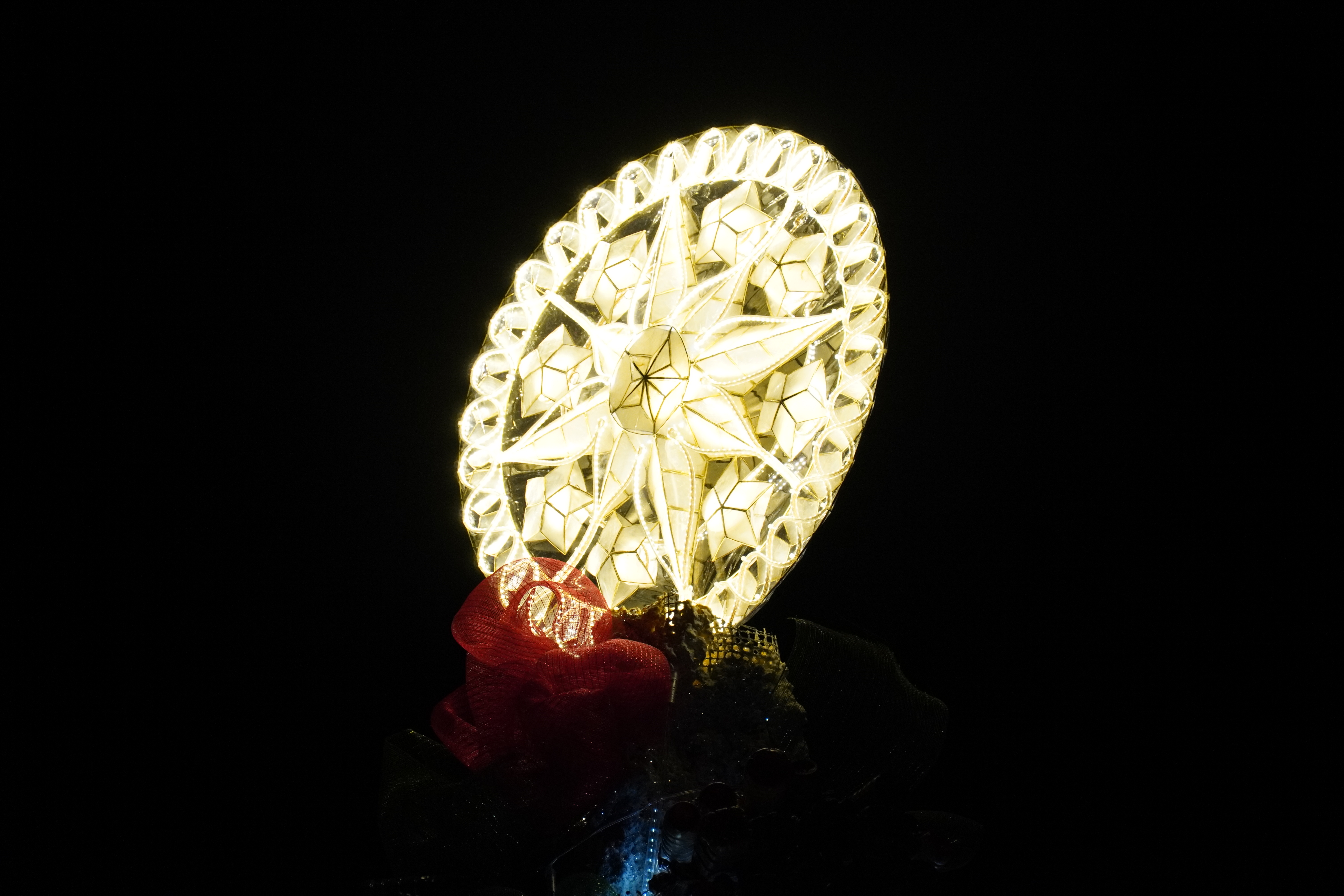 The star atop the state Christmas tree shines bright.