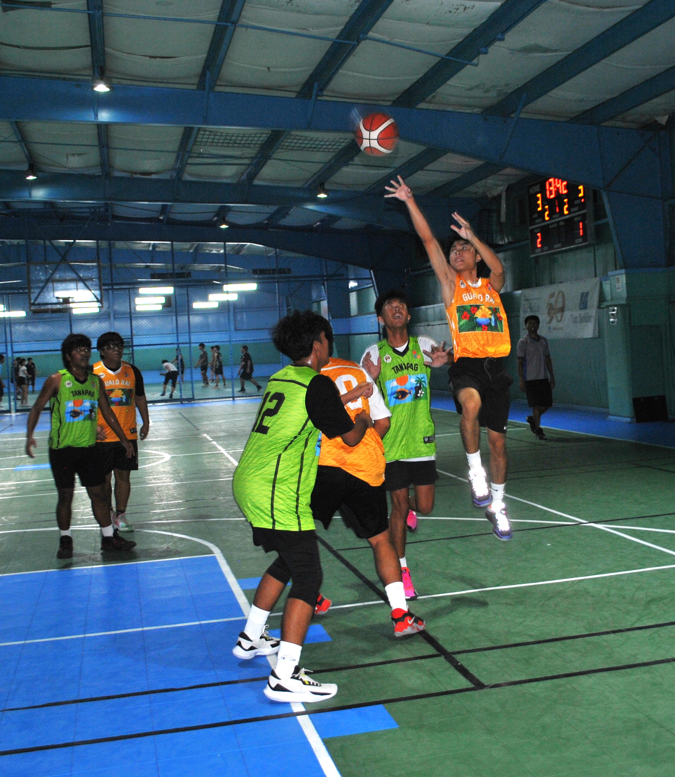 Gualo Rai's Ohane takes the running shot during a U18 boys division game of the 2022 Marianas Village Pride Basketball League at the TSL Sports Complex.