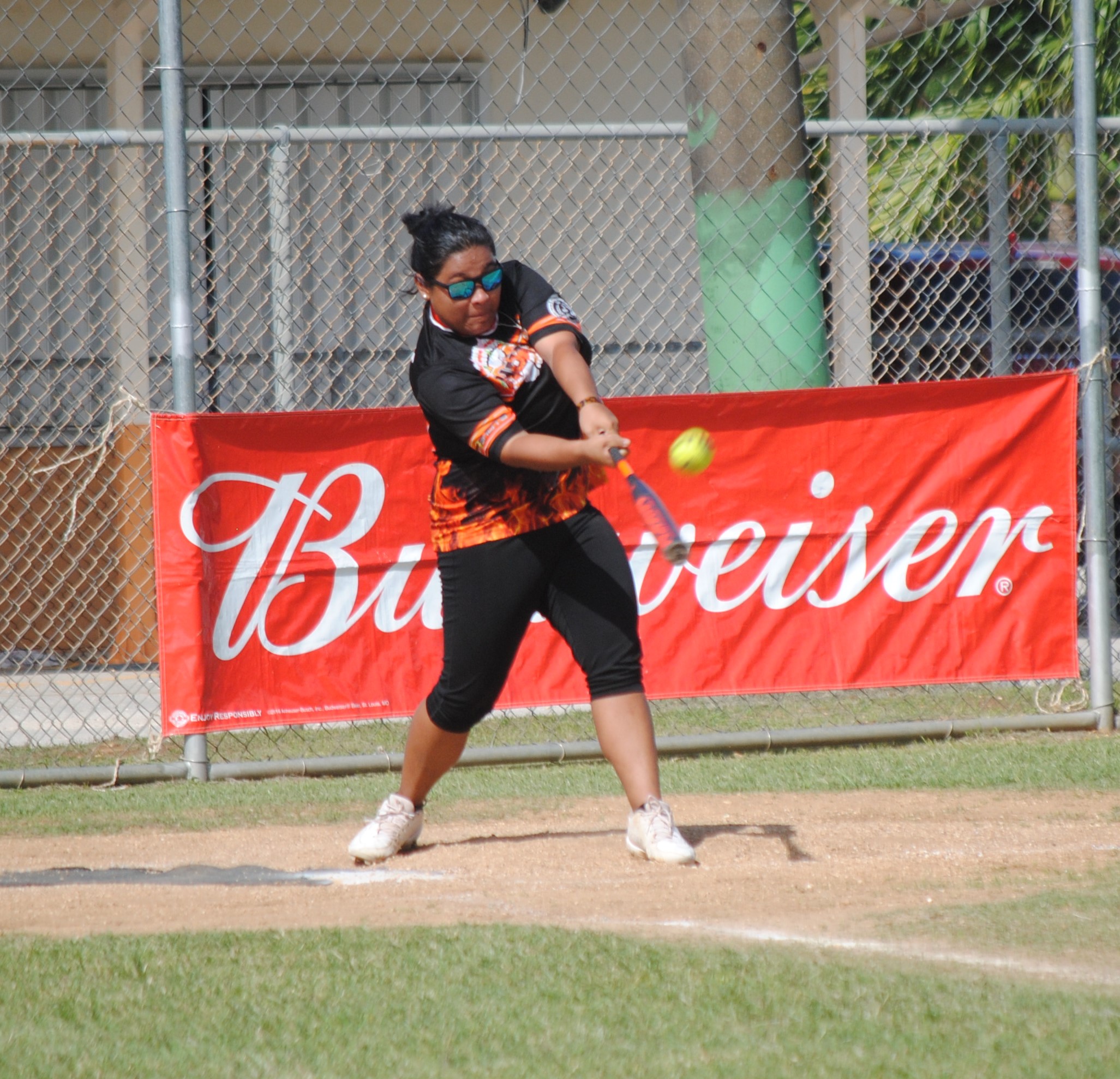 A Hotshots batter connects the single.