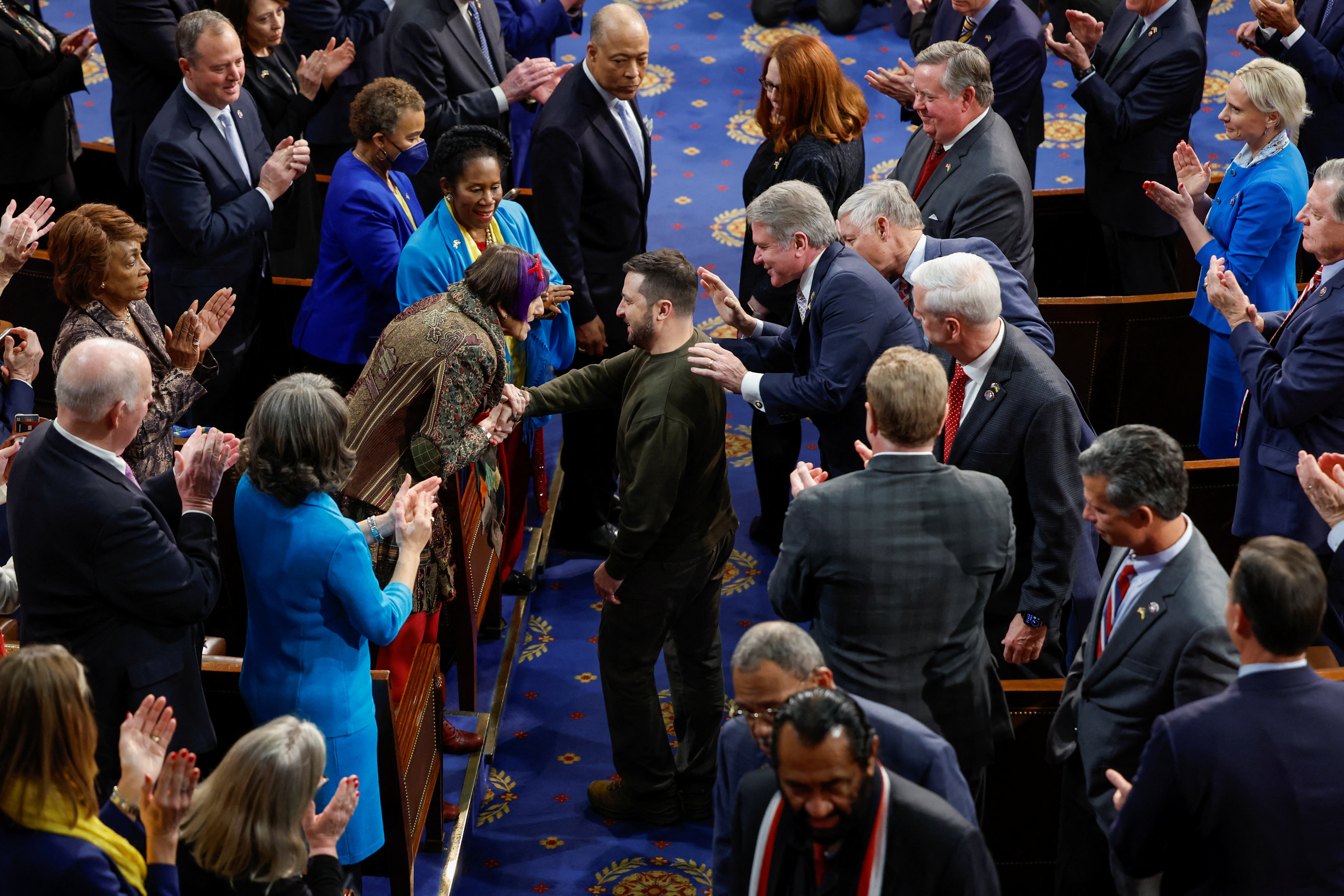 Ukraine's President Volodymyr Zelenskiy arrives to address a joint meeting of the U.S. Congress in the House chamber of the U.S. Capitol in Washington, D.C., Dec. 21, 2022.