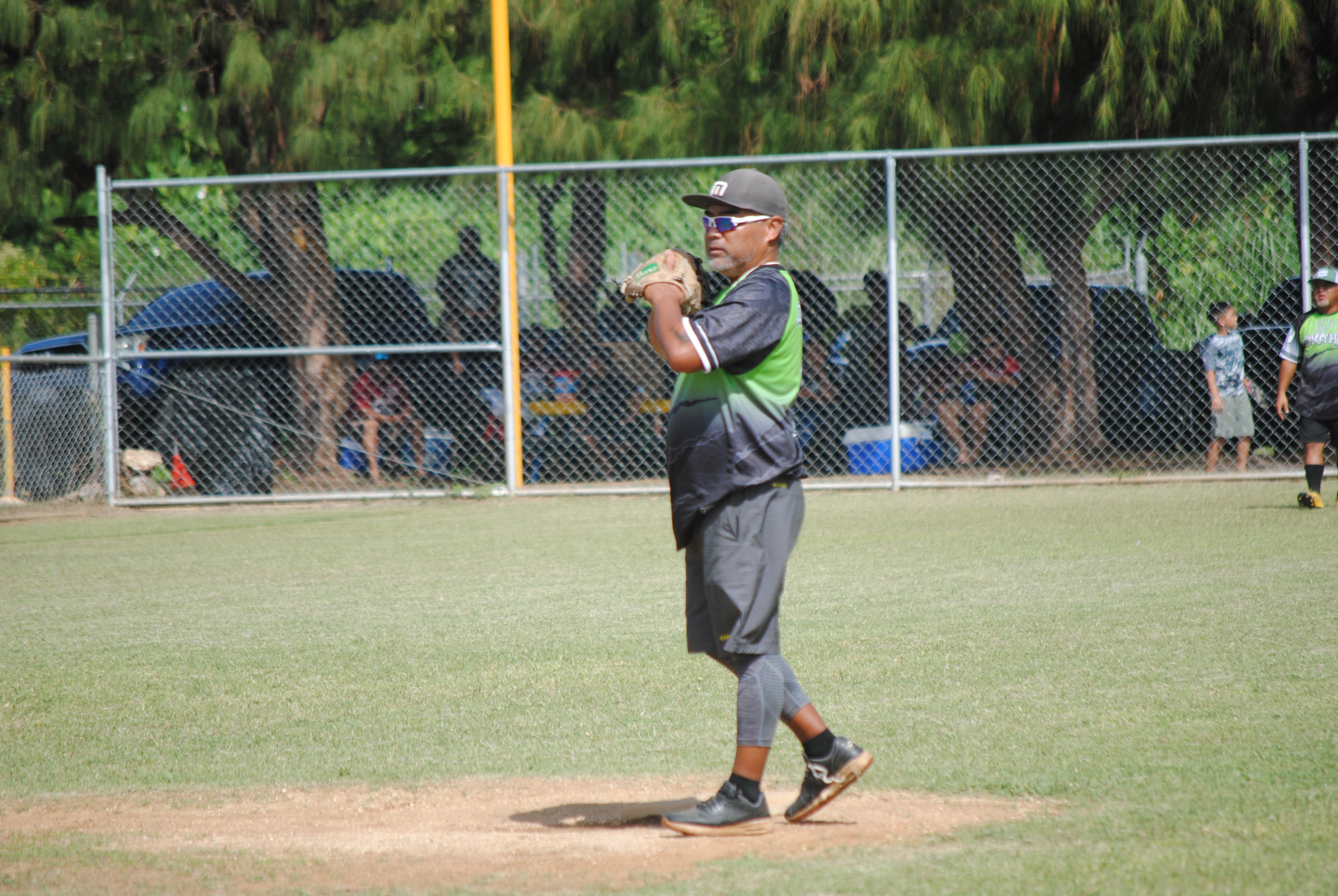 Tokahao second baseman Marco Peter secures the ball.