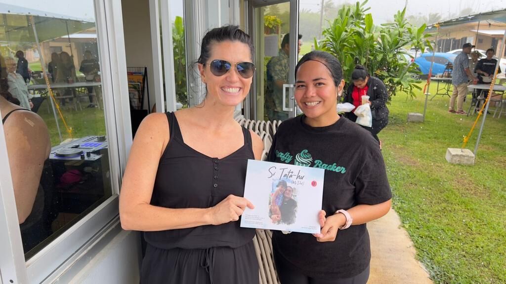Kerri Bauer won a free copy of "Si Tatå-hu," offered as a raffle prize by Crafty Baeker. 