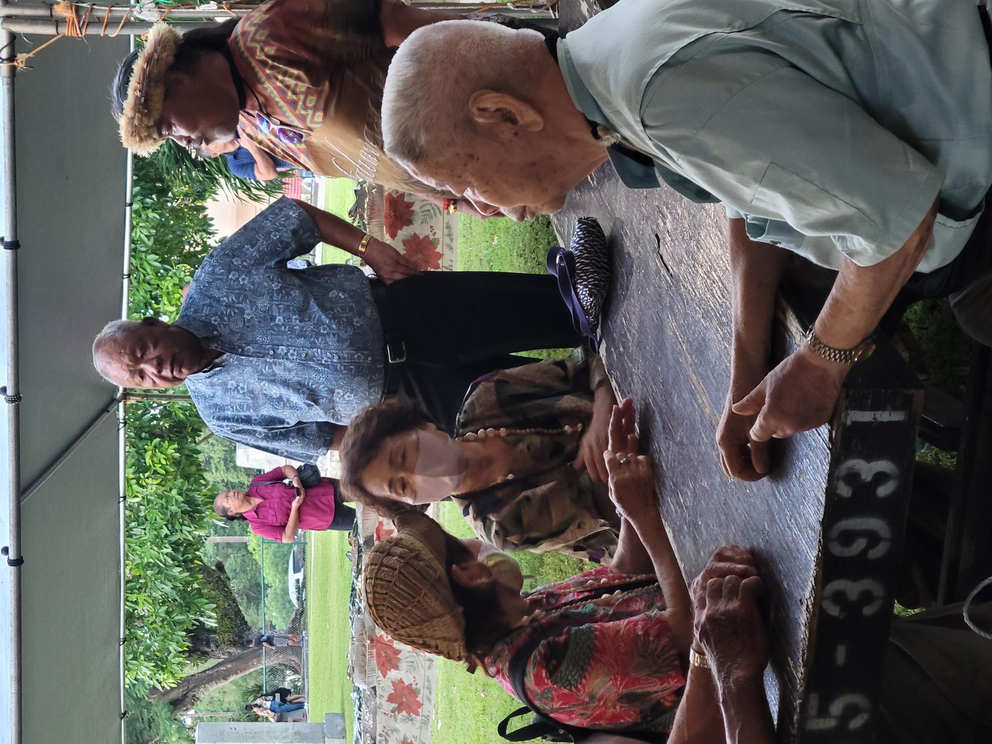 Saipan Mayor and Lt. Gov.-elect David M. Apatang with PDI managing director Gordon Marciano and some of the visiting  Okinawans, including Micronesian Repatriation Association chairman Kamiunten Kensei, right seated.