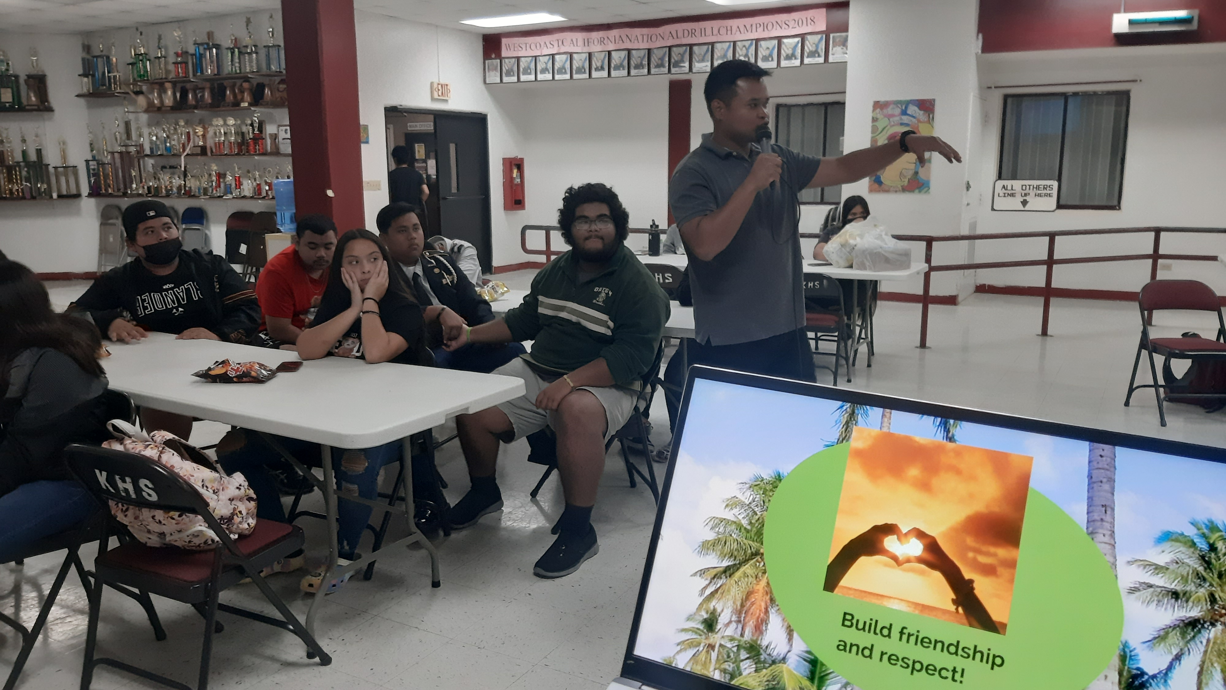 Marianas Visitors Authority Community Projects Specialist Jack Aranda shares about the Marianas tourism industry with 10th graders at Kagman High School on Dec. 14, 2022, in Kagman, Saipan.   MVA and Marianas Tourism Education Council are aiming to visit every public school this school year.
