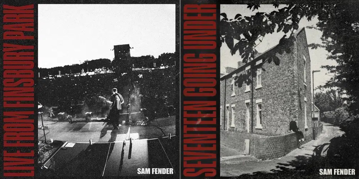 This combination of album covers shows "Live From Finsbury Park" and “Seventeen Going Under Deluxe Edition" by Sam Fender.