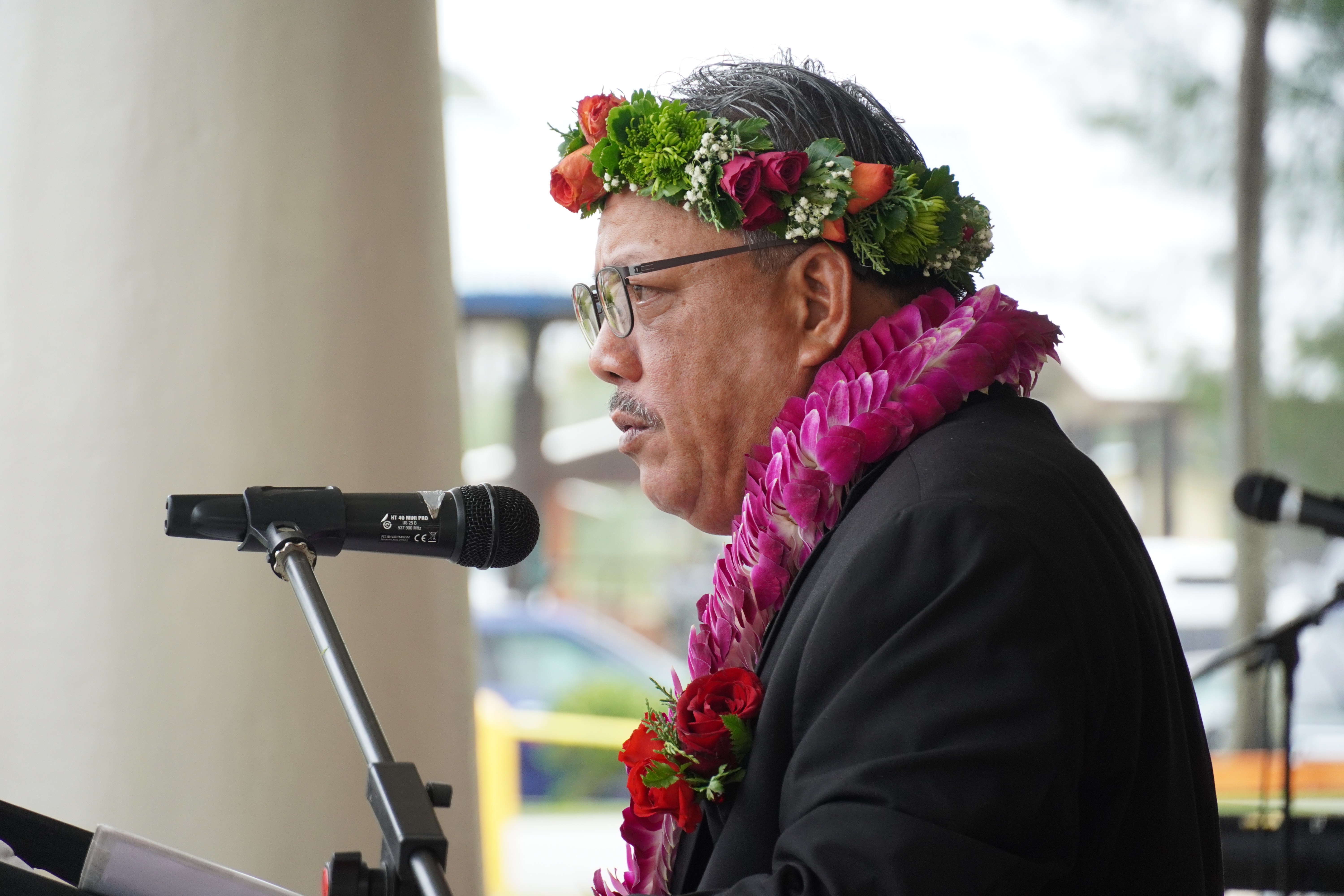 Tinian and Aguiguan Mayor Edwin P. Aldan gives his inaugural address.