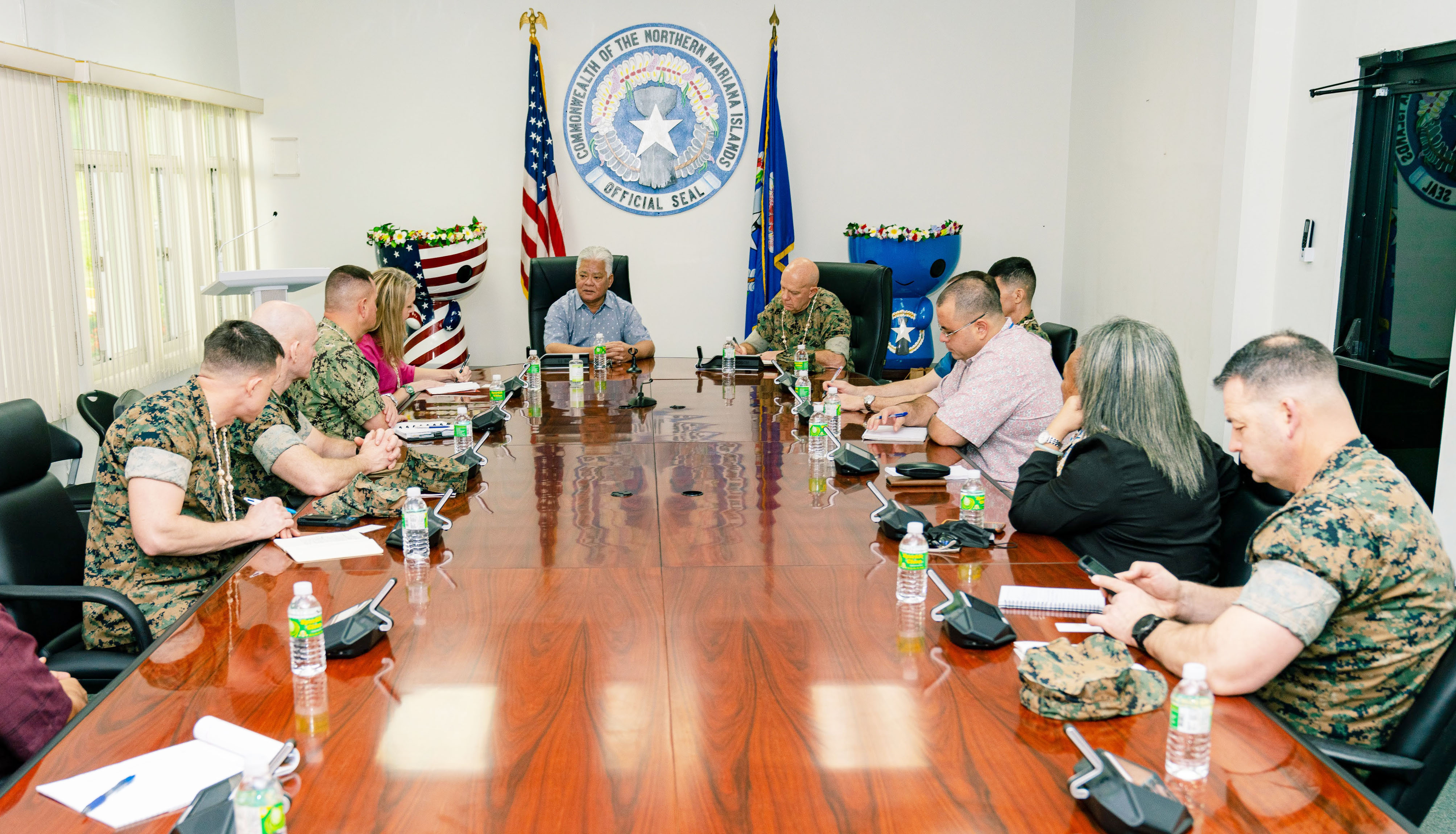 Gov. Arnold I. Palacios meets with Assistant Secretary of the Navy (Energy, Installations and Environment/Chief Sustainability Officer) Meredith Berger, and Commandant of the U.S. Marine Corps Gen. David H. Berger as part of high level talks to expand cooperation and communication between the CNMI and the U.S. Department of Defense.