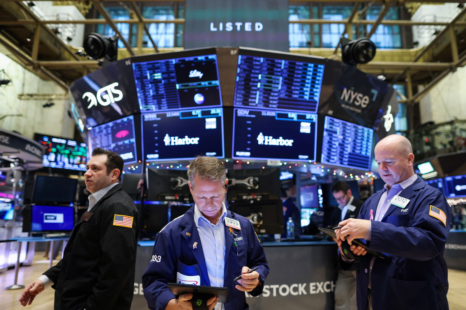 Traders work on the trading floor at the New York Stock Exchange in New York City, Jan. 5, 2023.