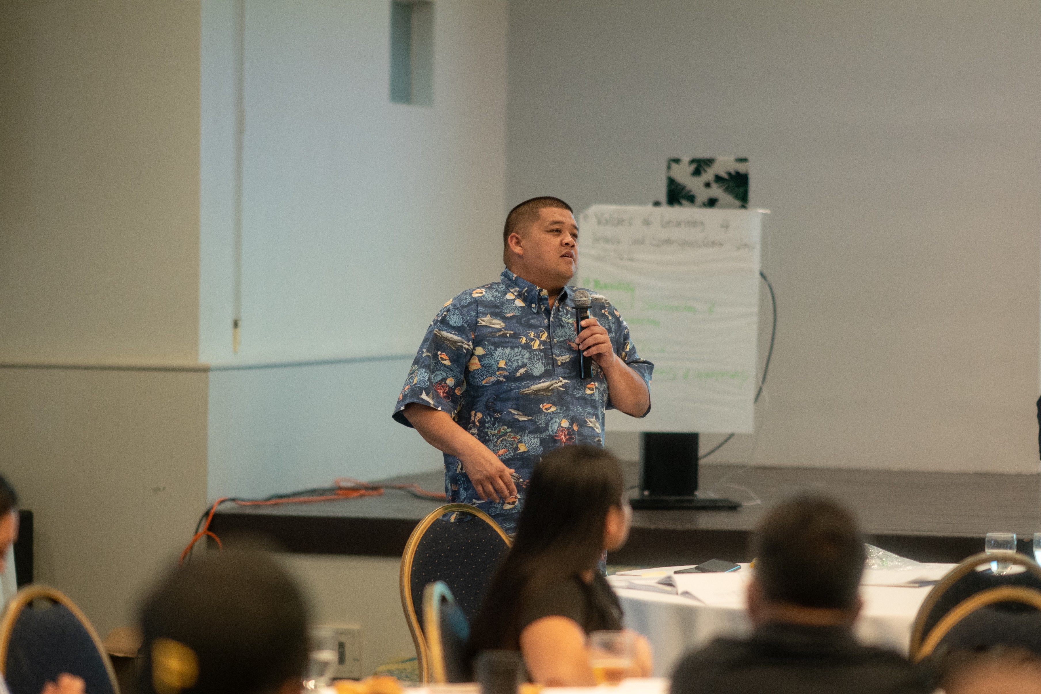 Transportation Director Shawn San Nicolas delivers his remarks.