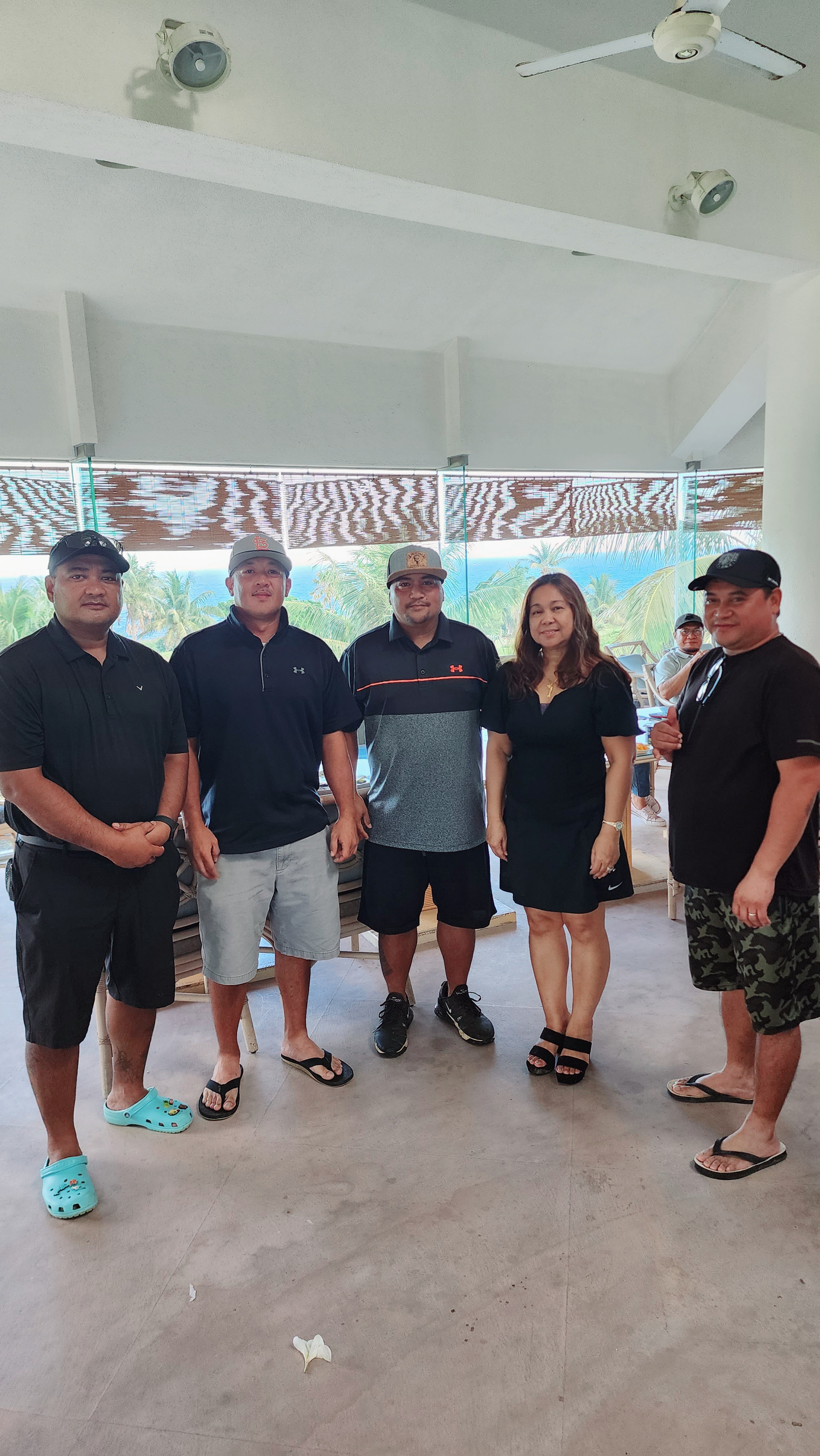 The Familia Golf Association members held their first tournament of 2023 in honor of their founder, the late Anthony Sablan Camacho Jr., at their home course, the Kingfisher Golf Links. IA topped the tourney while Alfred Aldan finished second and Joey Agulto came in third. Each won a trophy and cash. From left, Alfred Aldan, Joey Agulto, IA, Josie Camacho and Eddie Terlaje.