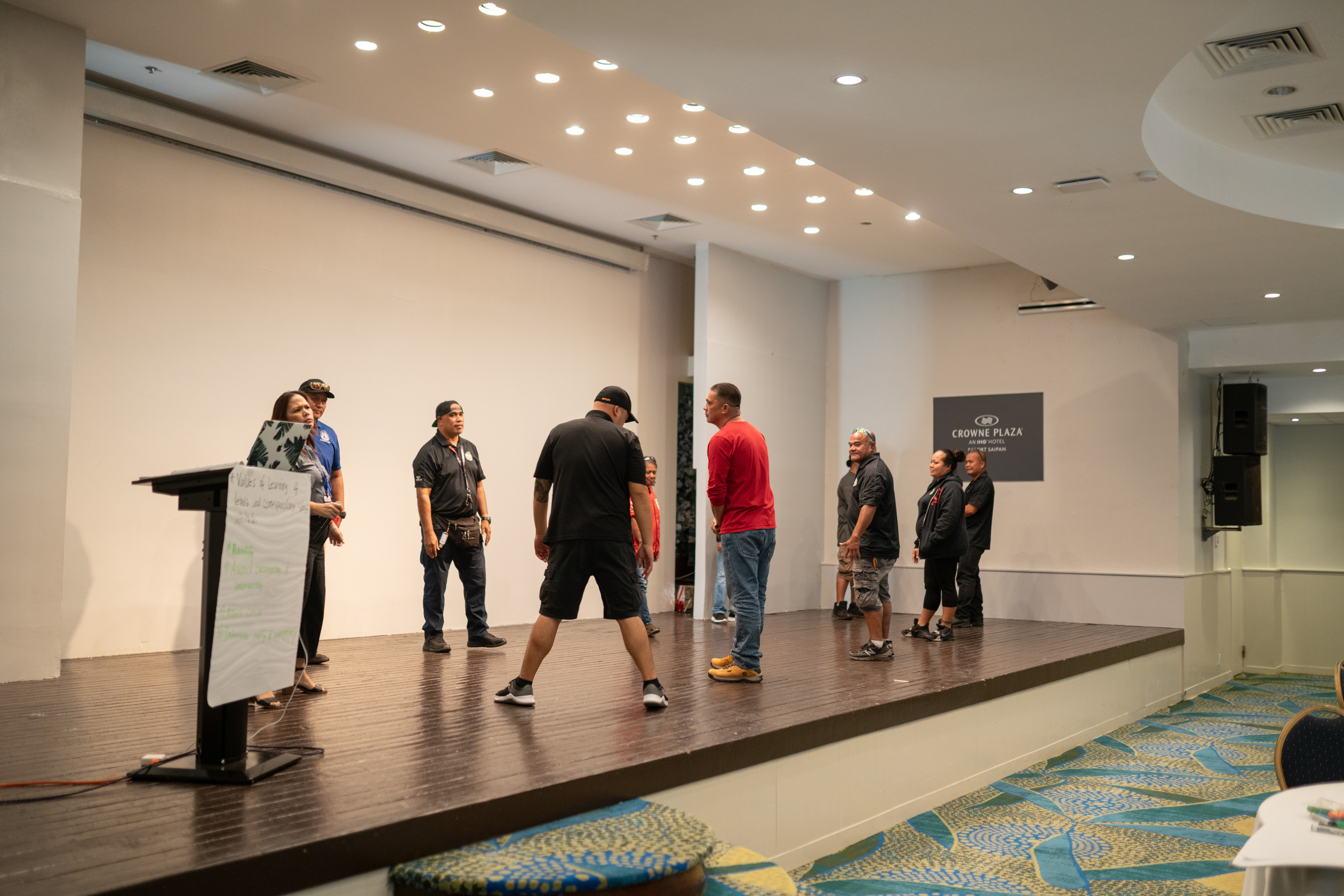 Office of Pupil Transportation personnel learn how to work with each other in handling a crisis.