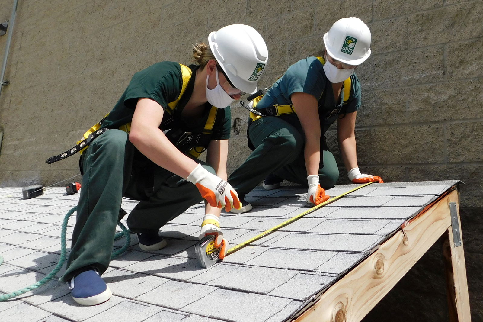 Student inmates at Madera County Jail train to install solar panels in Madera, California, U.S., June 2022.