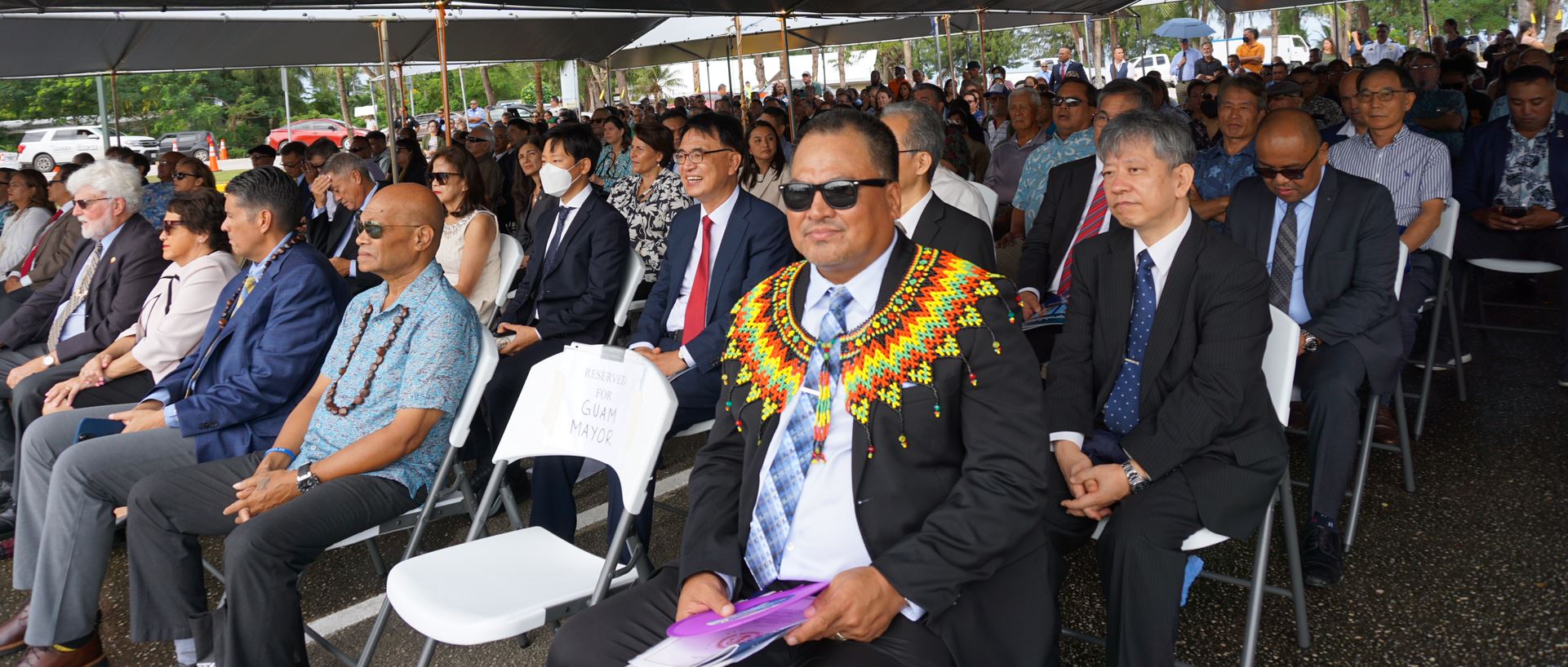 Dignitaries are seated during the Palacios-Apatang inaugural ceremony at the Governor Pedro P. Tenorio Multi-Purpose Center in Susupe on Saipan.