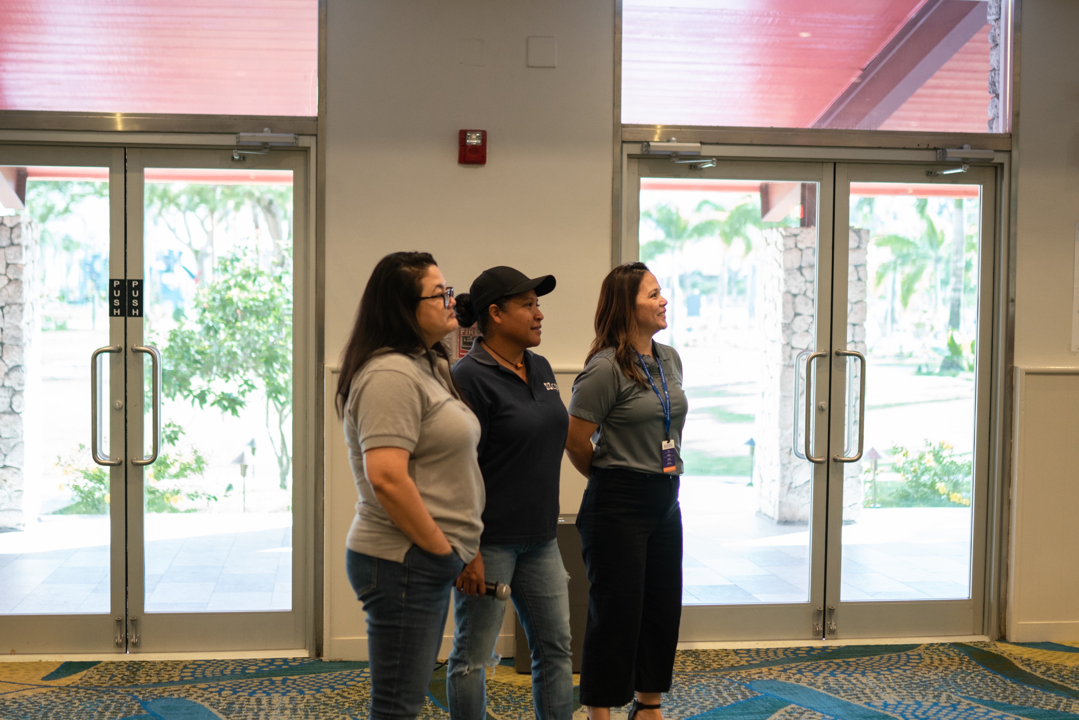 The trainers, from left: San Vicente Elementary School Principal Paulette Tomokane, special education teacher Jessica Mendez, and Family and Community Engagement Director Liela Yumul.