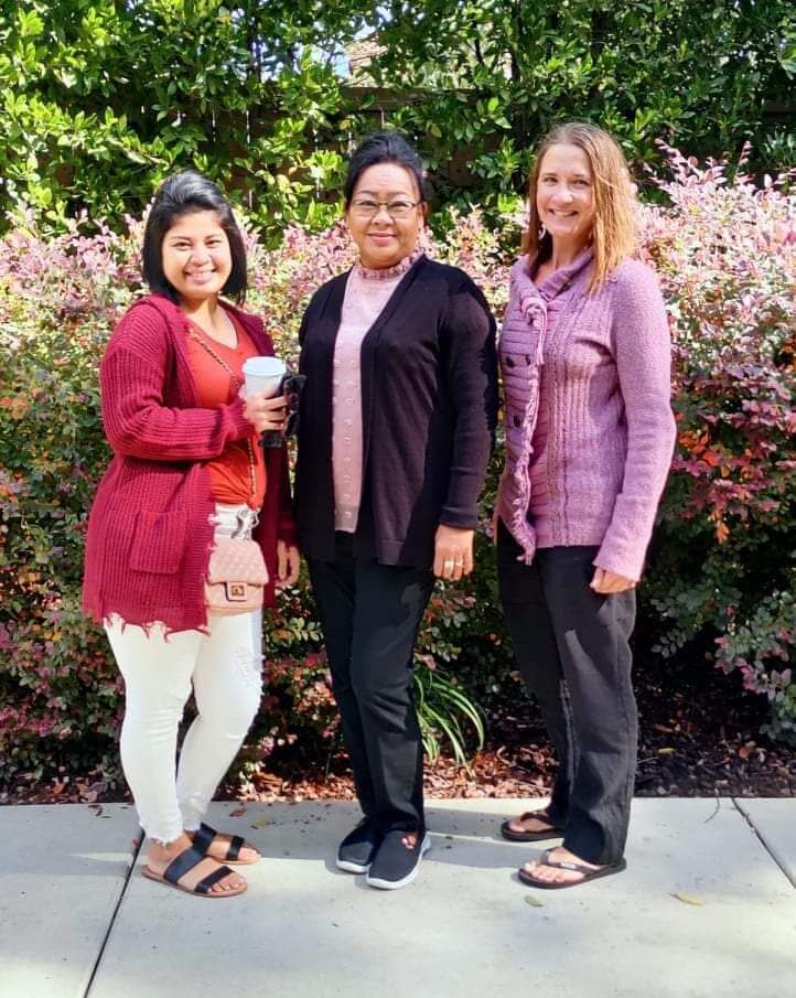 Lily Jurelang, left, and Marshall Islands Ambassador Doreen deBrum, center, head Nito's Butterfly Foundation in Majuro. They partner with American Deborah Yoder, who established the non-profit Nito's Wings in California.
