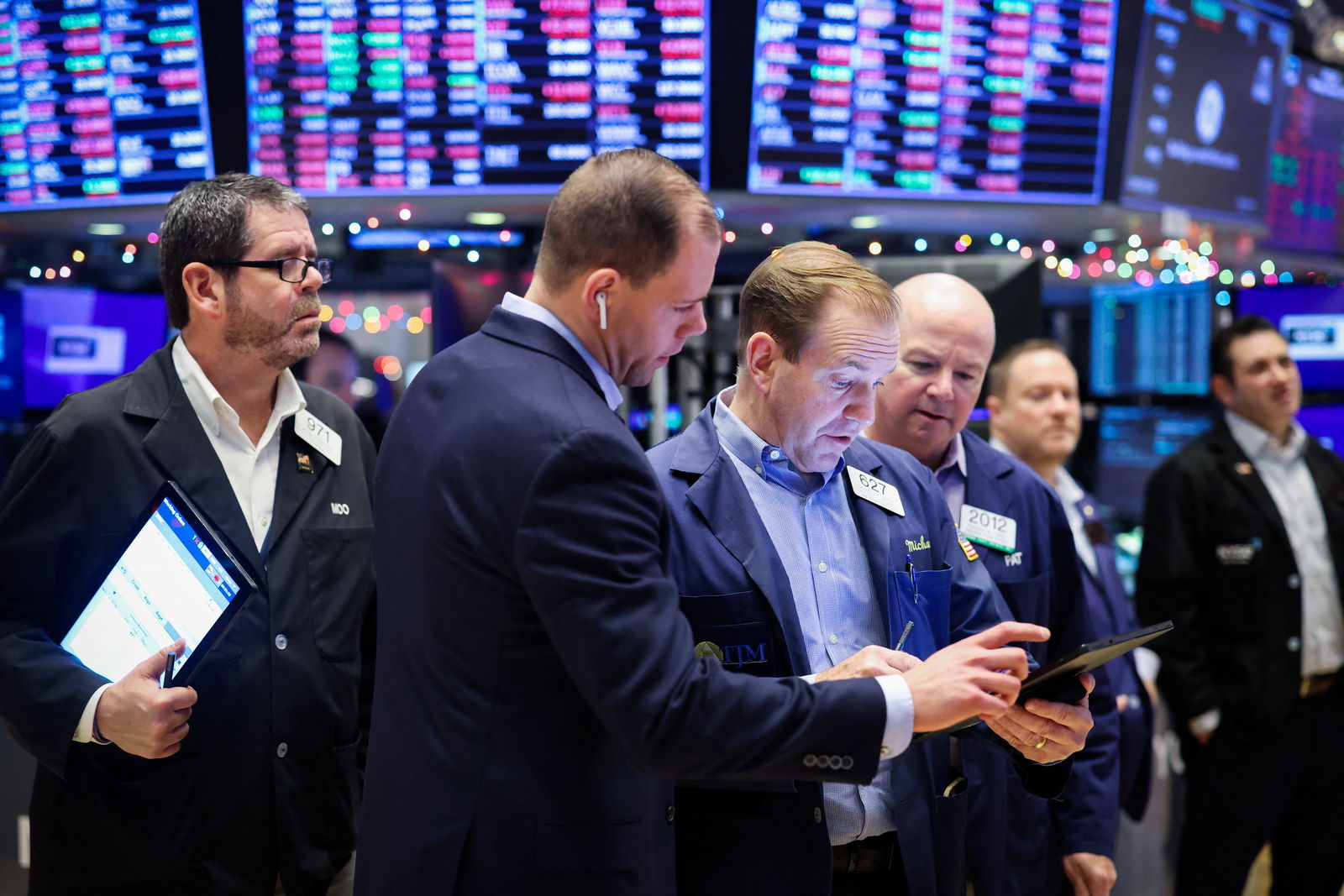 Traders work on the trading floor at the New York Stock Exchange in New York City, Jan. 5, 2023.
