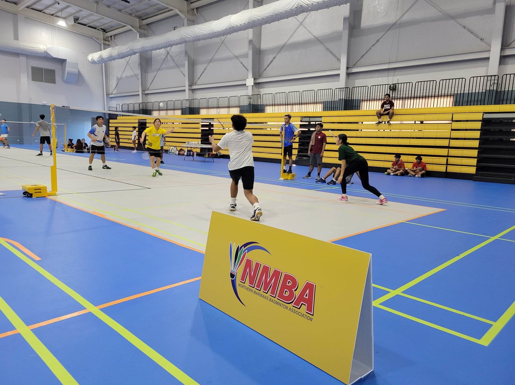 High School students practice at the Gilbert C. Ada Gymnasium Thursday in preparations for the Public School System/TakeCare Badminton Interscholastic League 2022-2023, which will kick off this Saturday.
