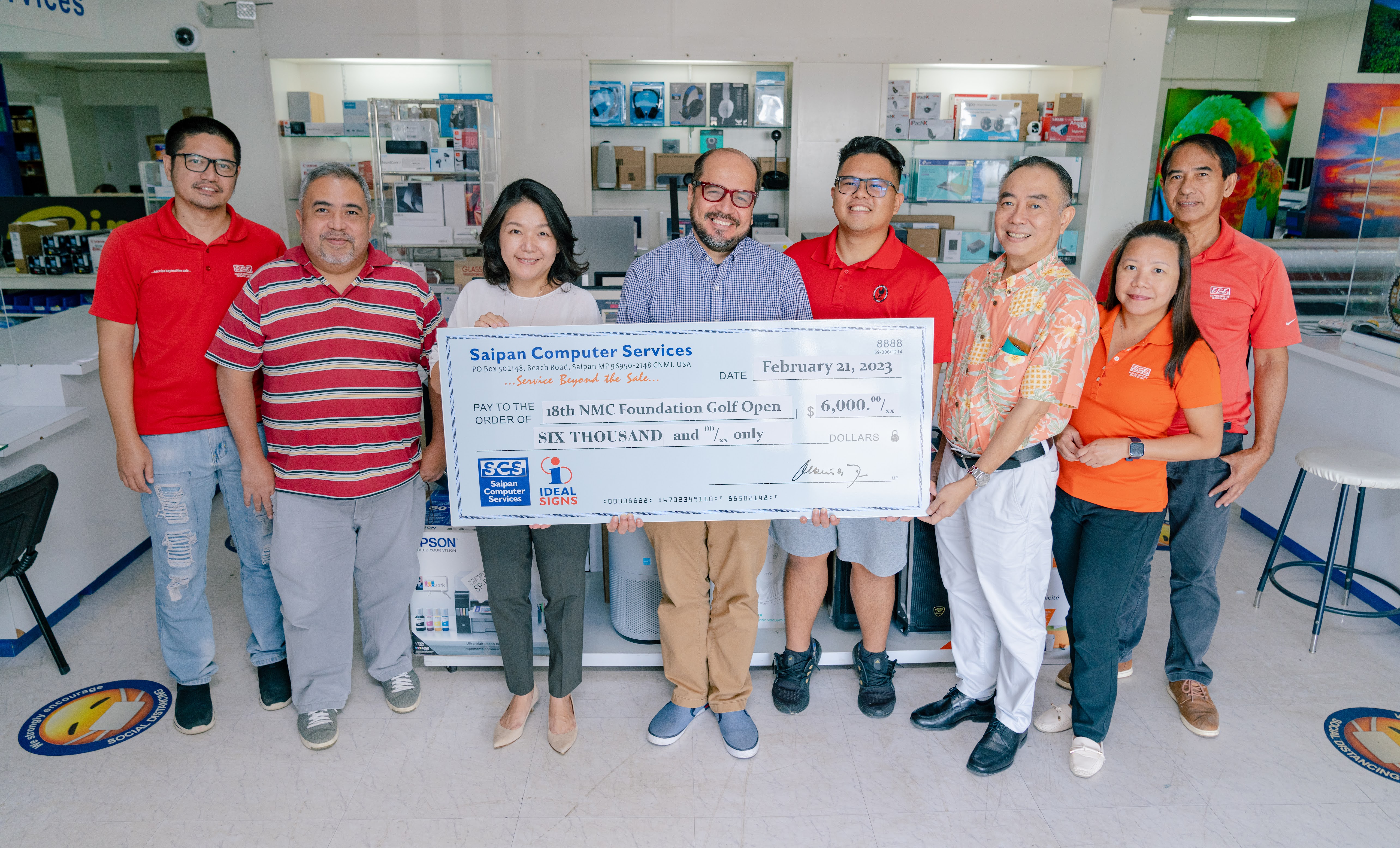 Saipan Computer Services recently donated $6,000 to the Northern Marianas College Foundation, in support of its golf tournament set for March 18 and 19, 2023.