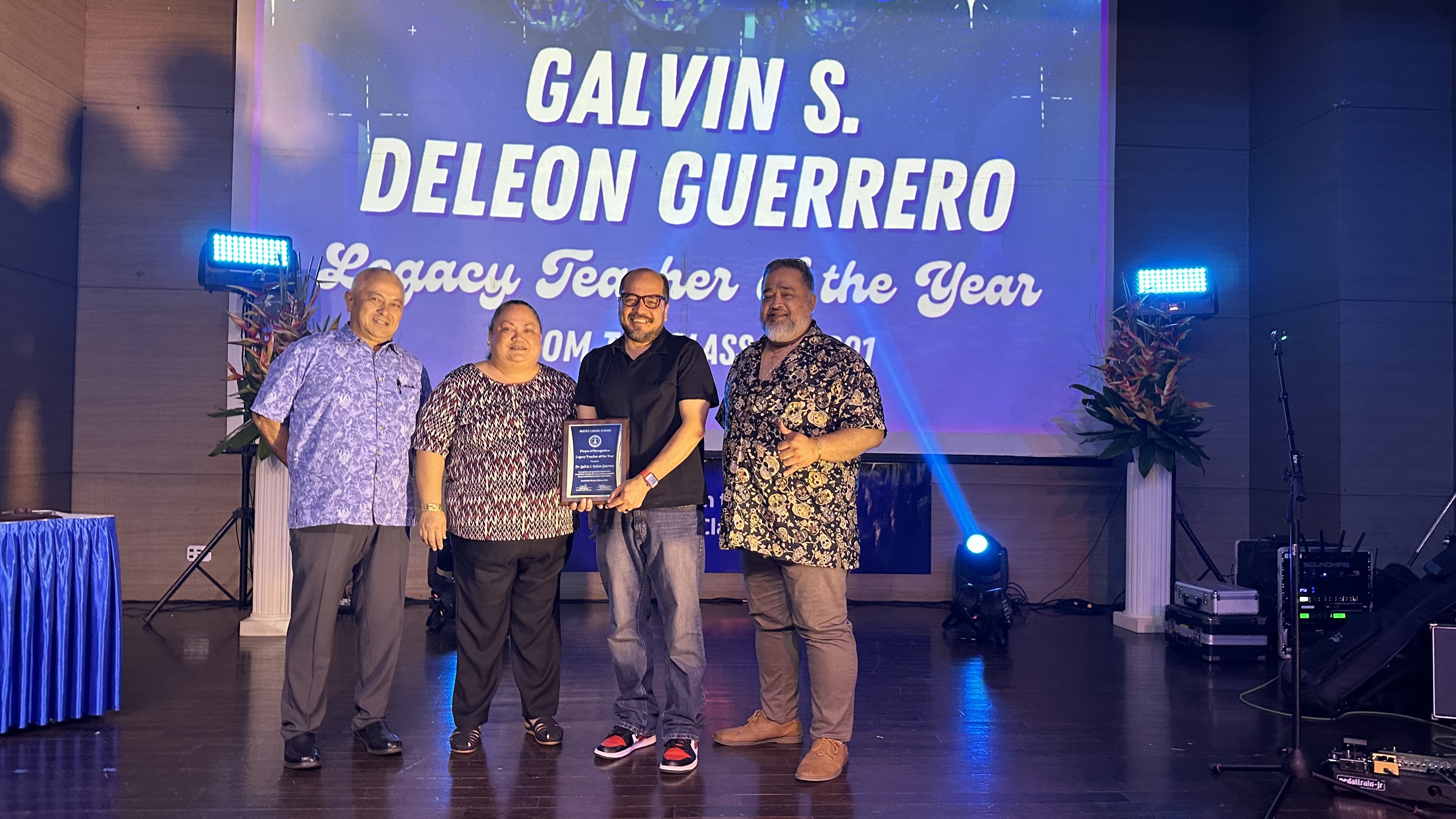 Dr. Galvin S. Deleon Guerrero was presented the Legacy Teacher of the Year award during Mount Carmel School’s AlumKnight Association’s “Night with the Knights” event on Saturday, Feb. 4, 2023, at the World Resort Taga Ballroom.