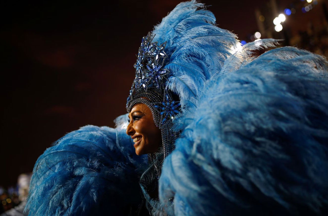 Drums queen Sabrina Sato from Unidos de Vila Isabel samba school performs during the second night of the Carnival parade at the Sambadrome in Rio de Janeiro, Brazil, April 24, 2022.